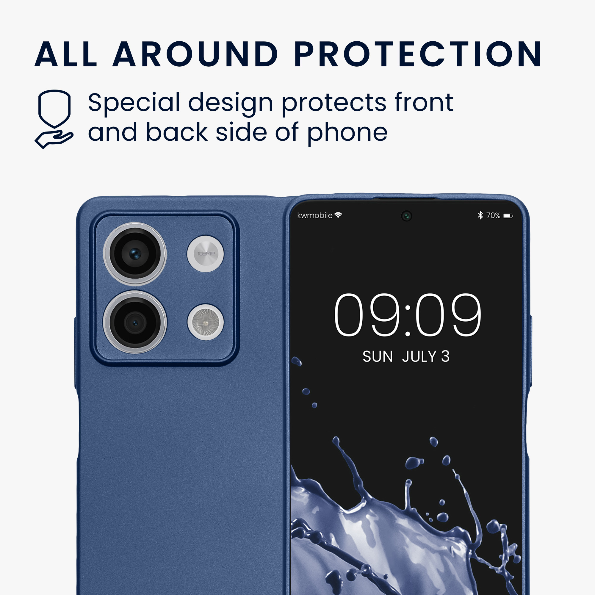 Kryt Xiaomi Redmi Note 13 5G metalický TPU modrá kwmobile