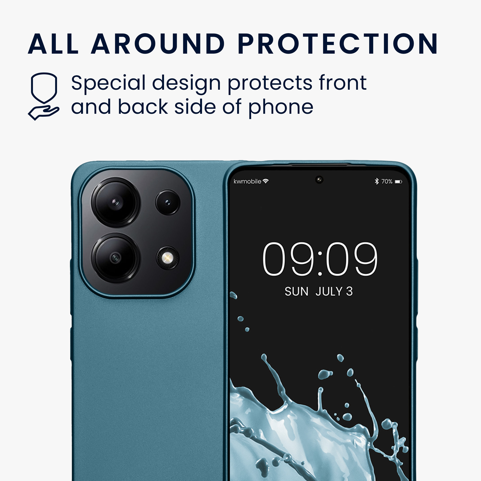 Kryt Xiaomi Redmi Note 13 4G metalický TPU metalická karibská modrá kwmobile