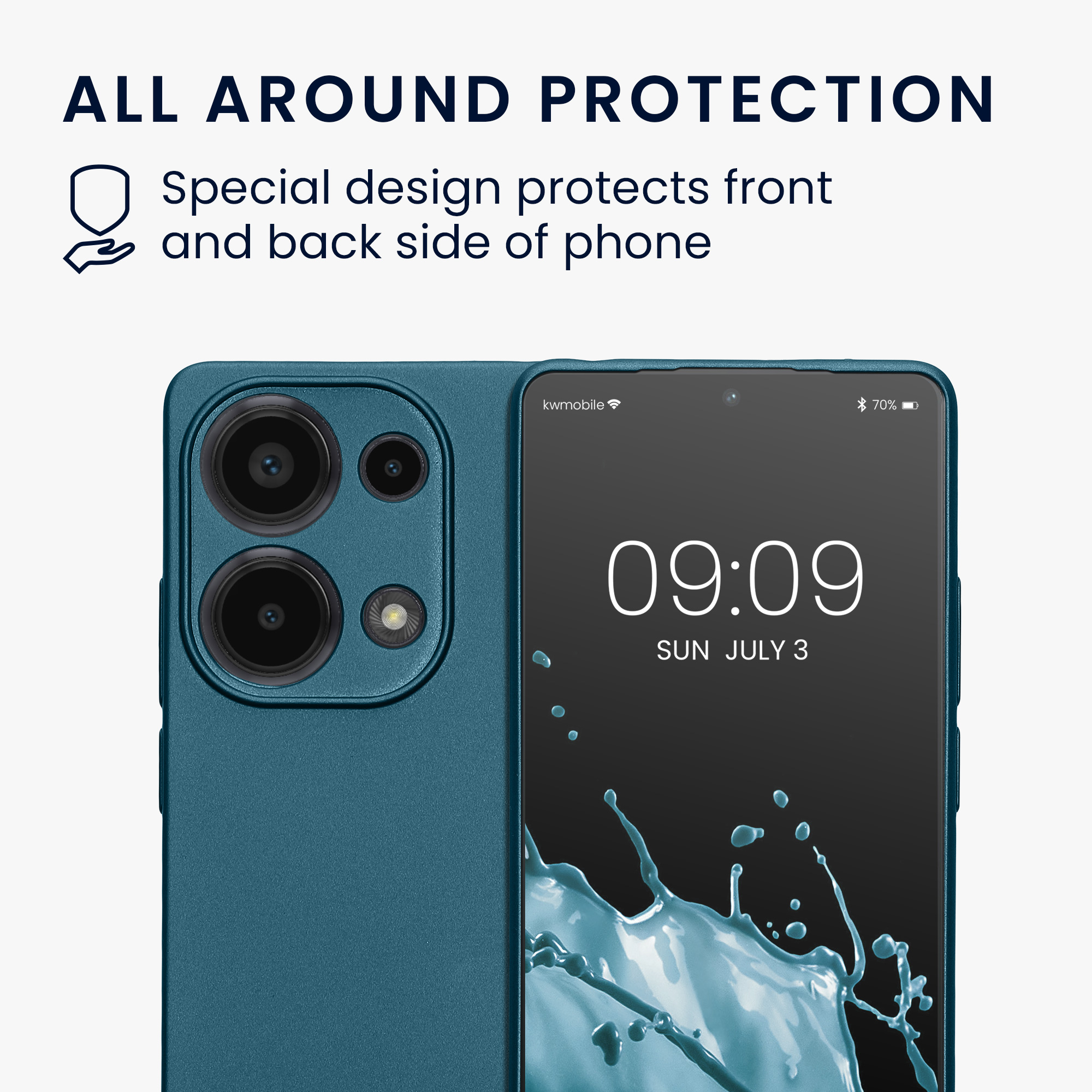 Kryt Xiaomi Redmi Note 13 Pro 4G metalický TPU metalická karibská modrá kwmobile