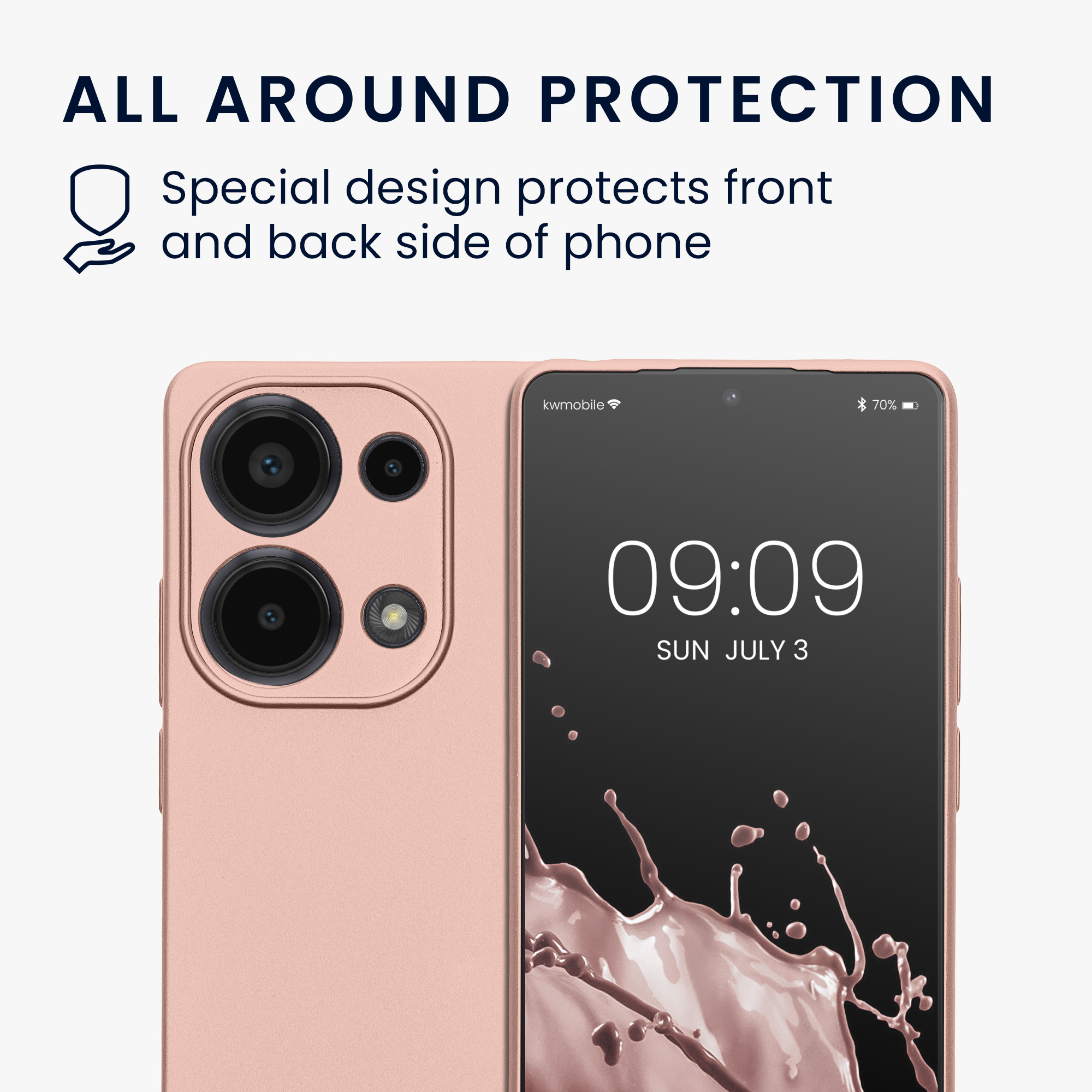 Kryt Xiaomi Redmi Note 13 Pro 4G metalický TPU metalická růžovo-zlatá kwmobile