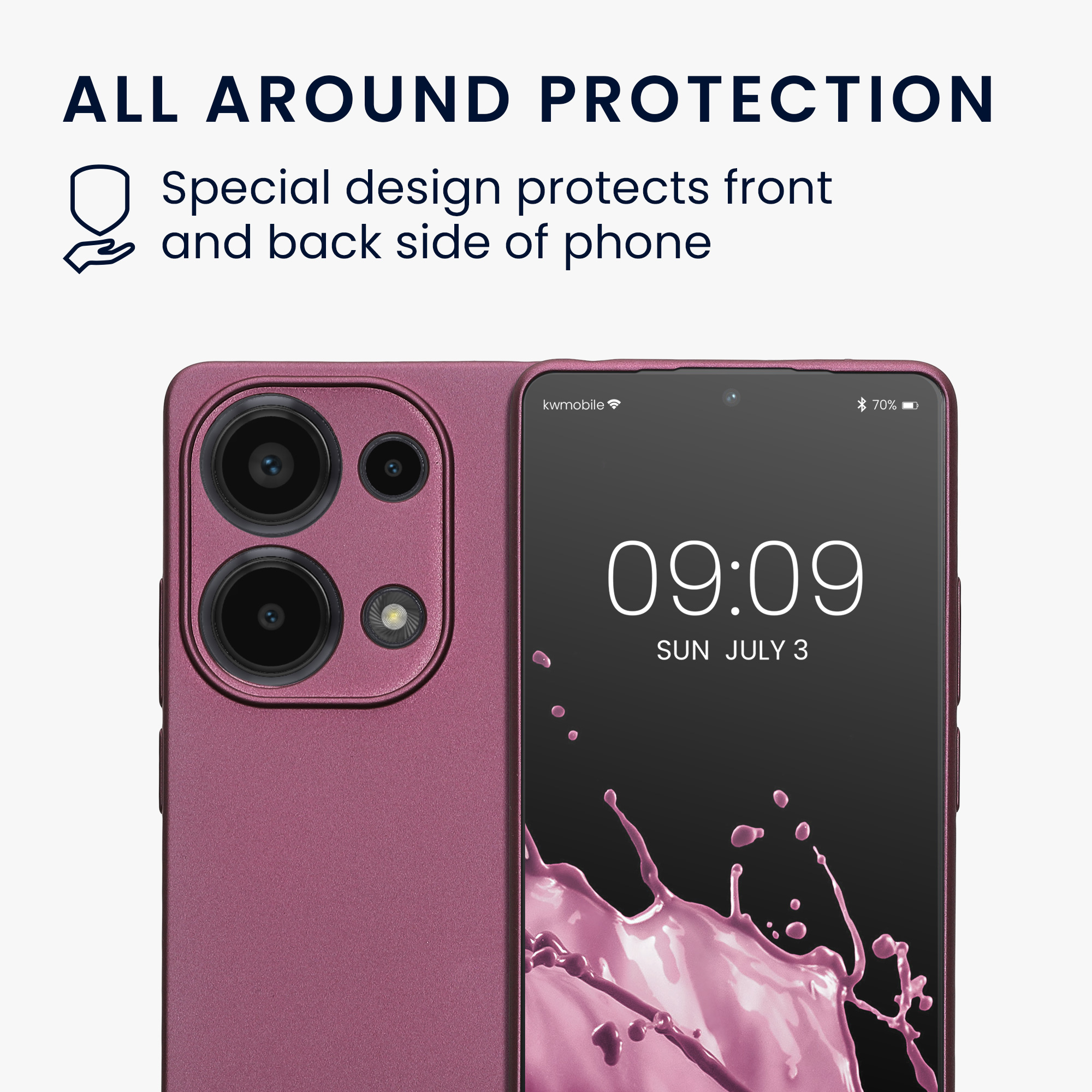 Kryt Xiaomi Redmi Note 13 Pro 4G metalický TPU levandulová kwmobile