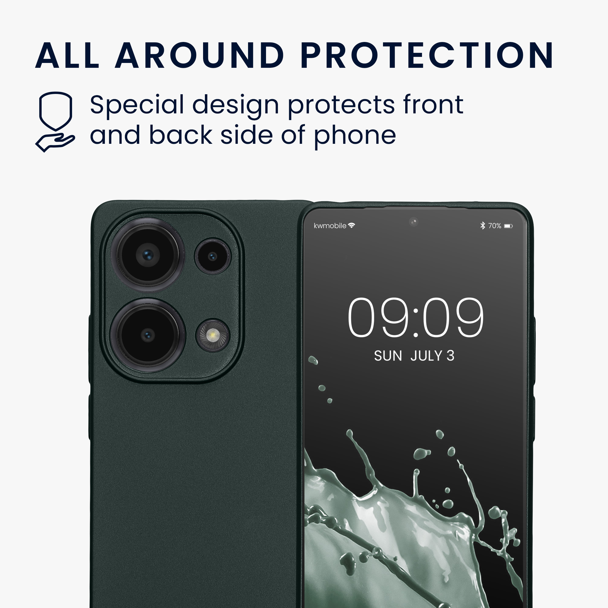 Kryt Xiaomi Redmi Note 13 Pro 4G metalický TPU metalická modrozelená kwmobile