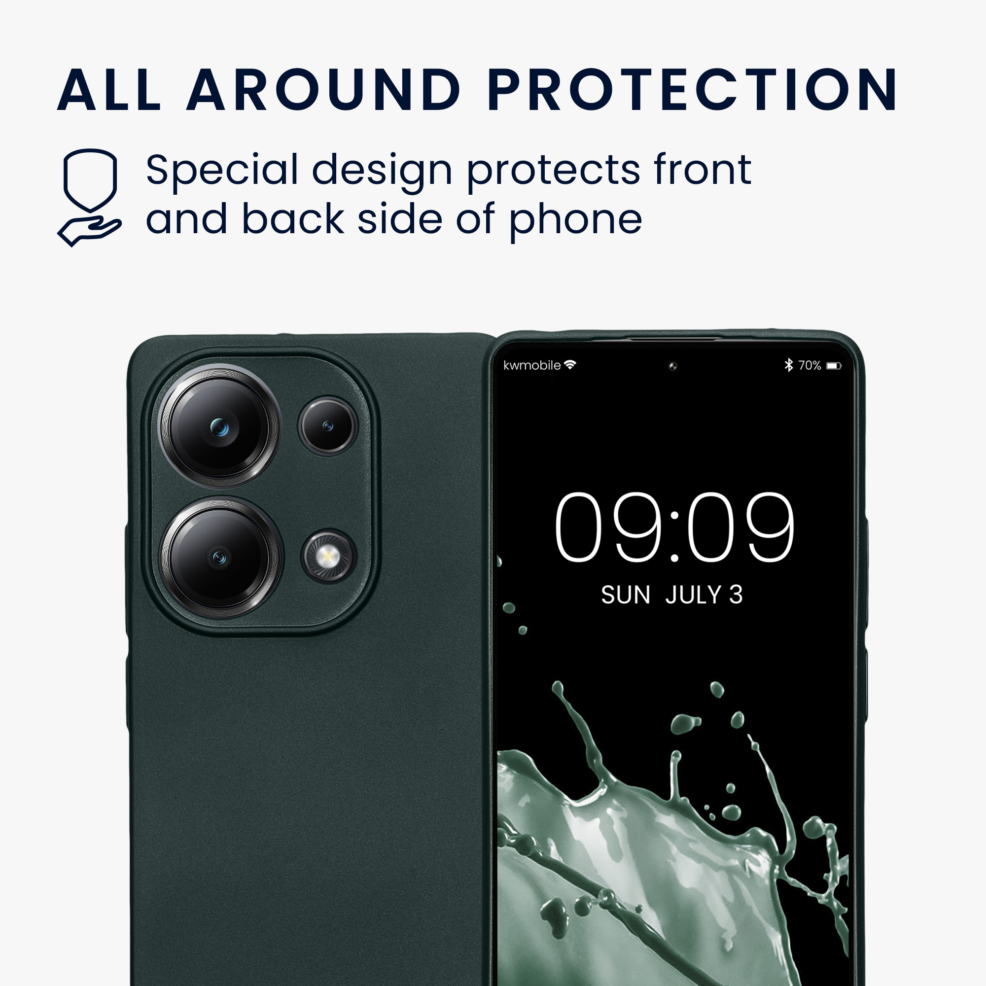 Kryt Xiaomi Poco M6 Pro (4G) metalický TPU metalická modrozelená kwmobile