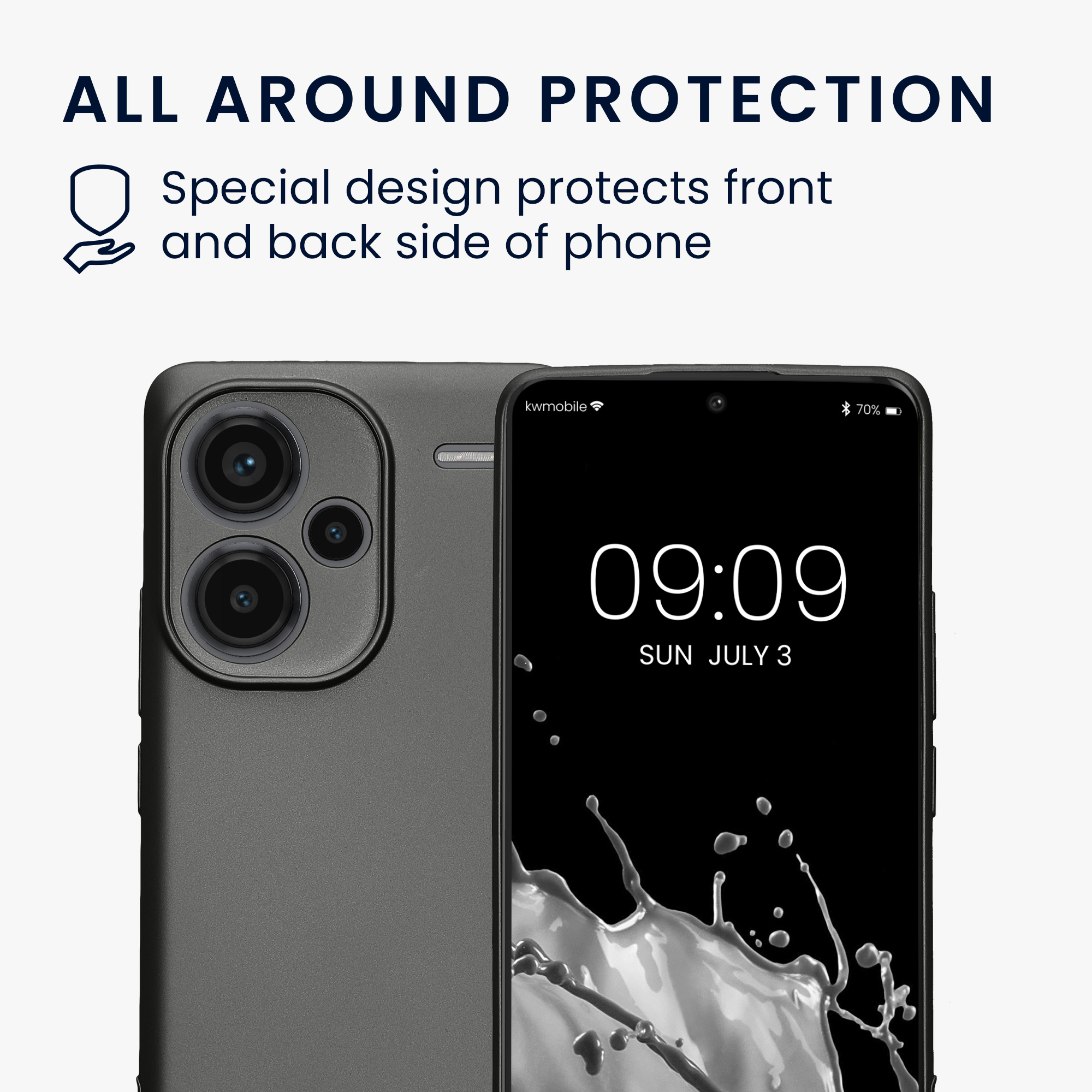 Kryt Xiaomi Redmi Note 13 Pro+ 5G metalický TPU šedá kwmobile