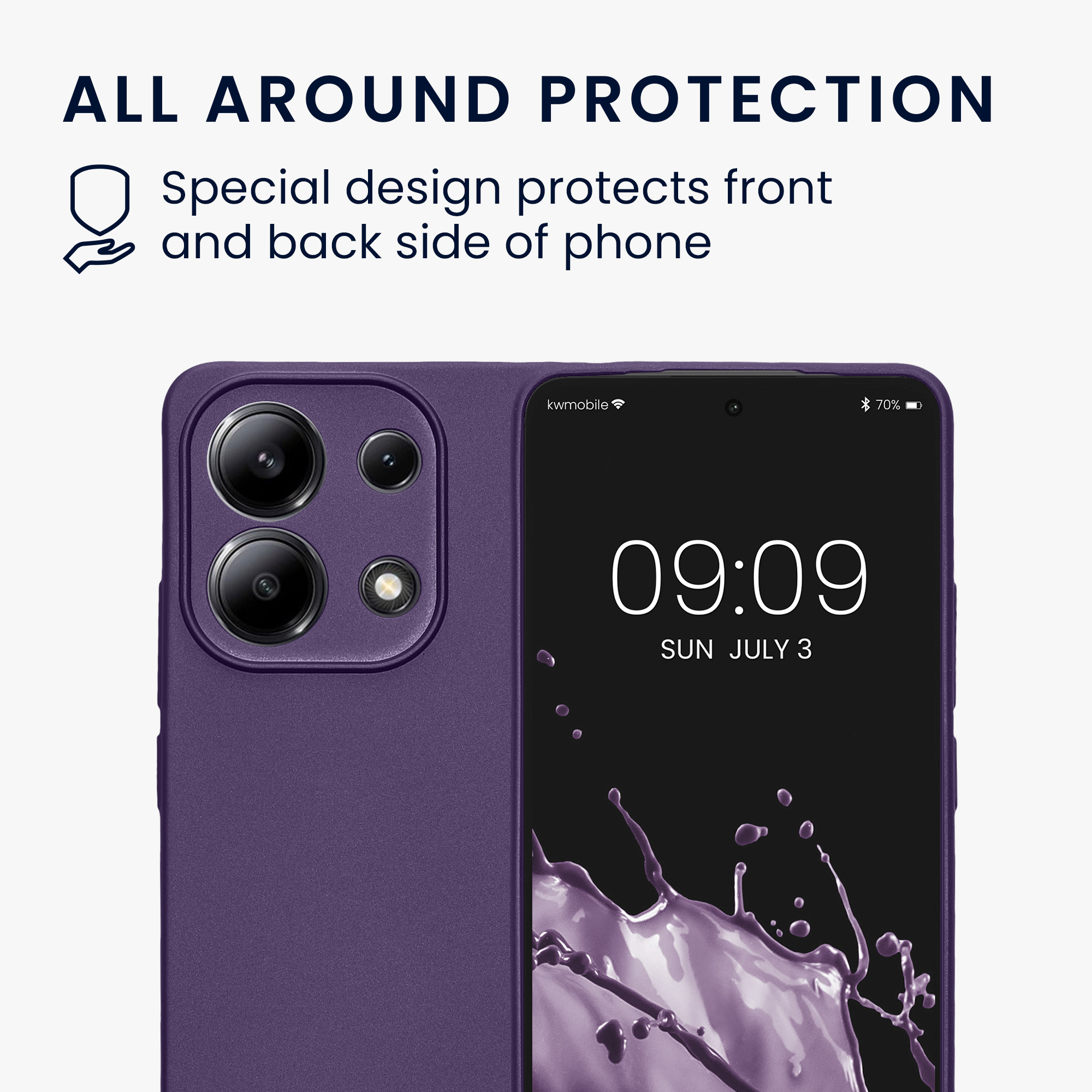 Kryt Xiaomi Redmi Note 13 4G metalický TPU modrá kwmobile