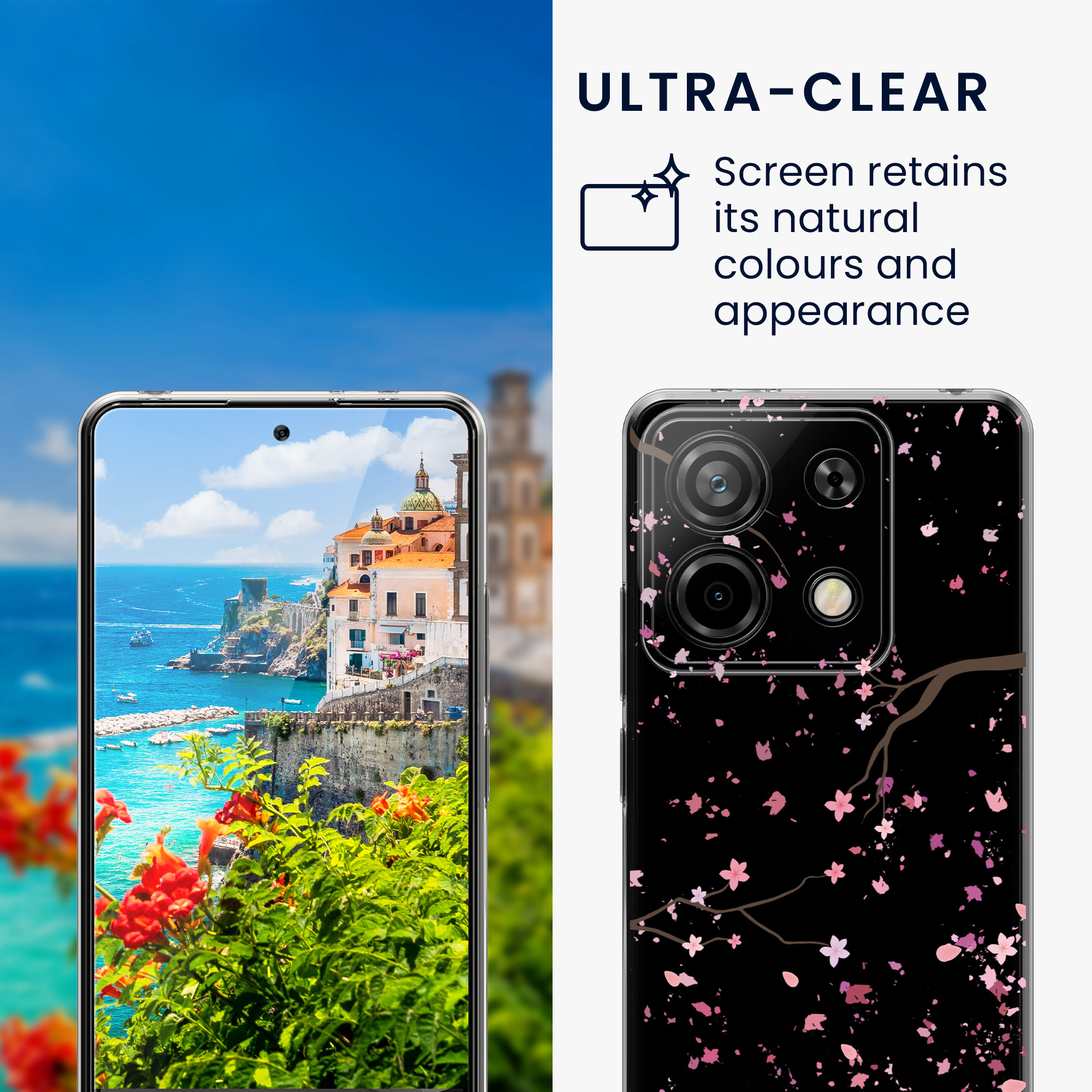 Průhledný kryt Xiaomi Redmi Note 13 Pro 5G sada ochranné sklo kwmobile