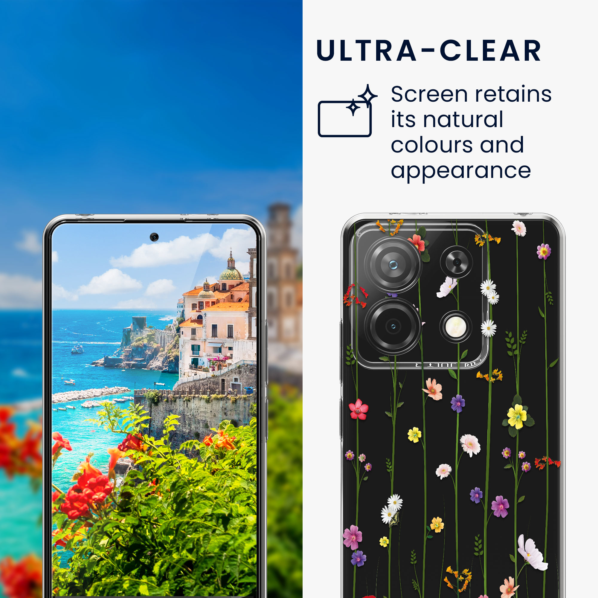 Průhledný kryt Xiaomi Redmi Note 13 Pro 5G sada ochranné sklo kwmobile