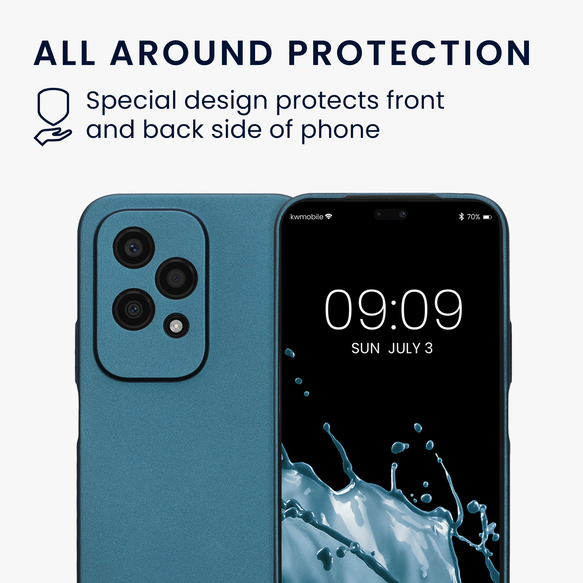 Kryt na mobil HONOR 200 Lite kwmobile metalicky karibsky modrý