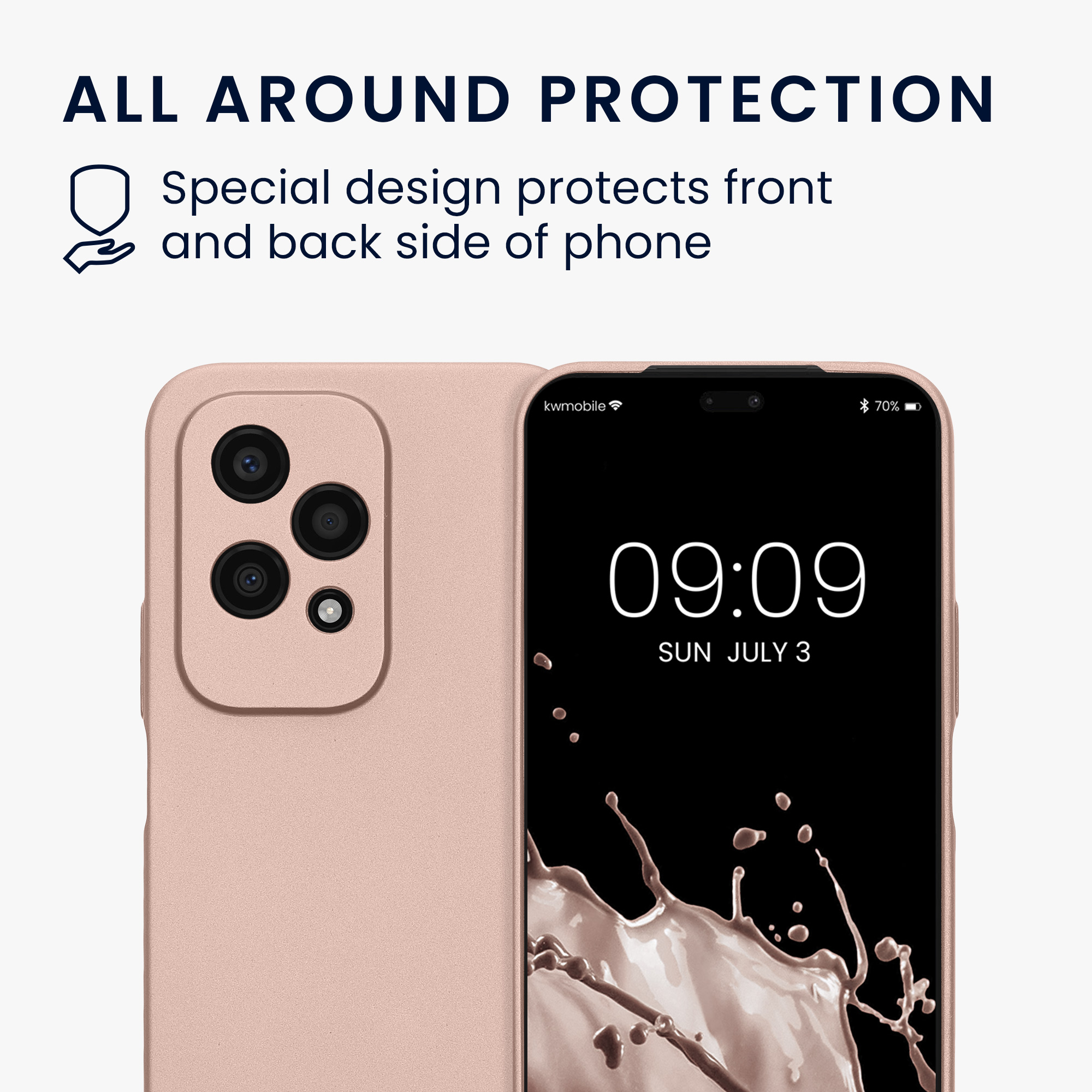 Kryt na mobil HONOR 200 Lite kwmobile metalicky růžově zlatý
