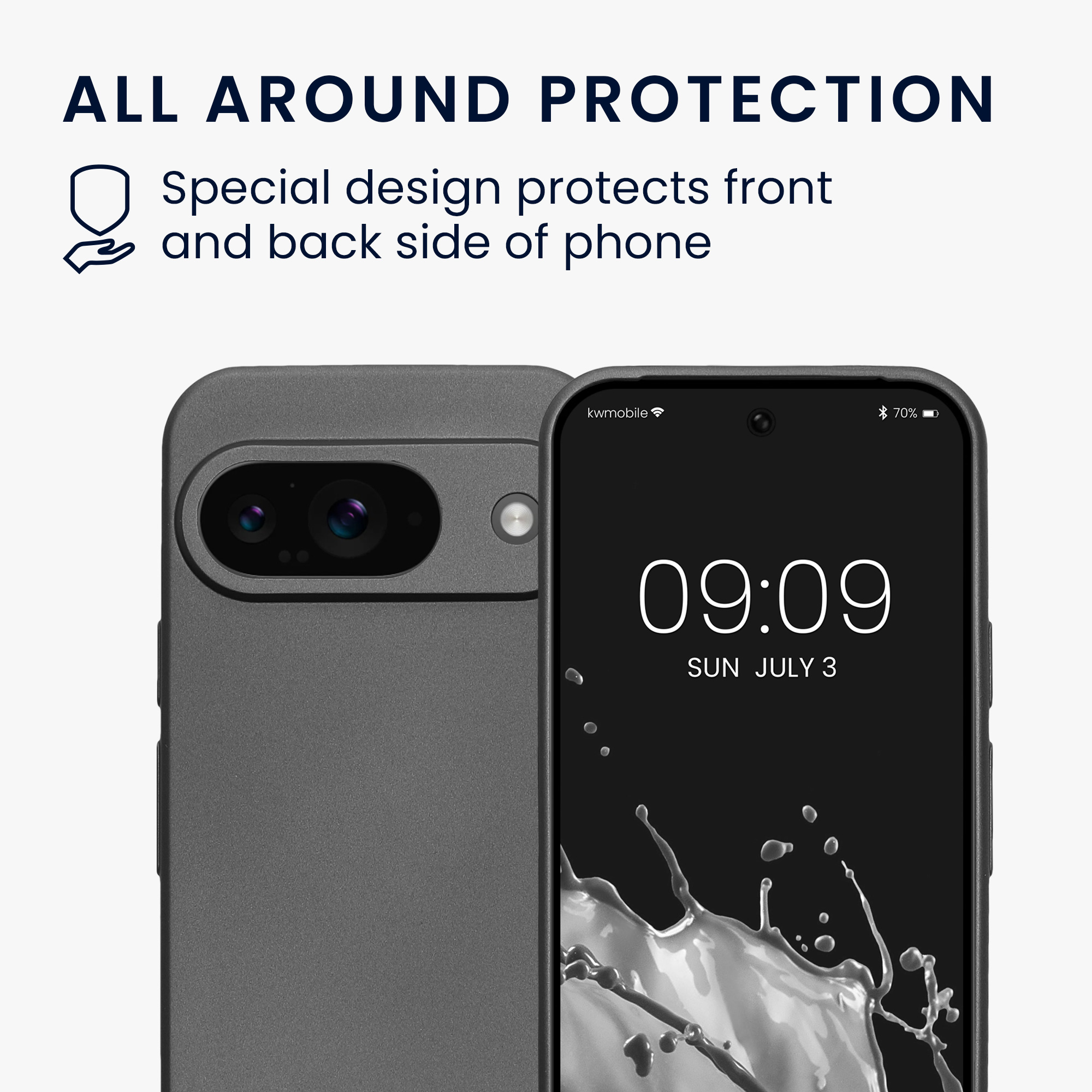 Kryt na mobil kwmobile pro Google Pixel 9 - metalicky šedá