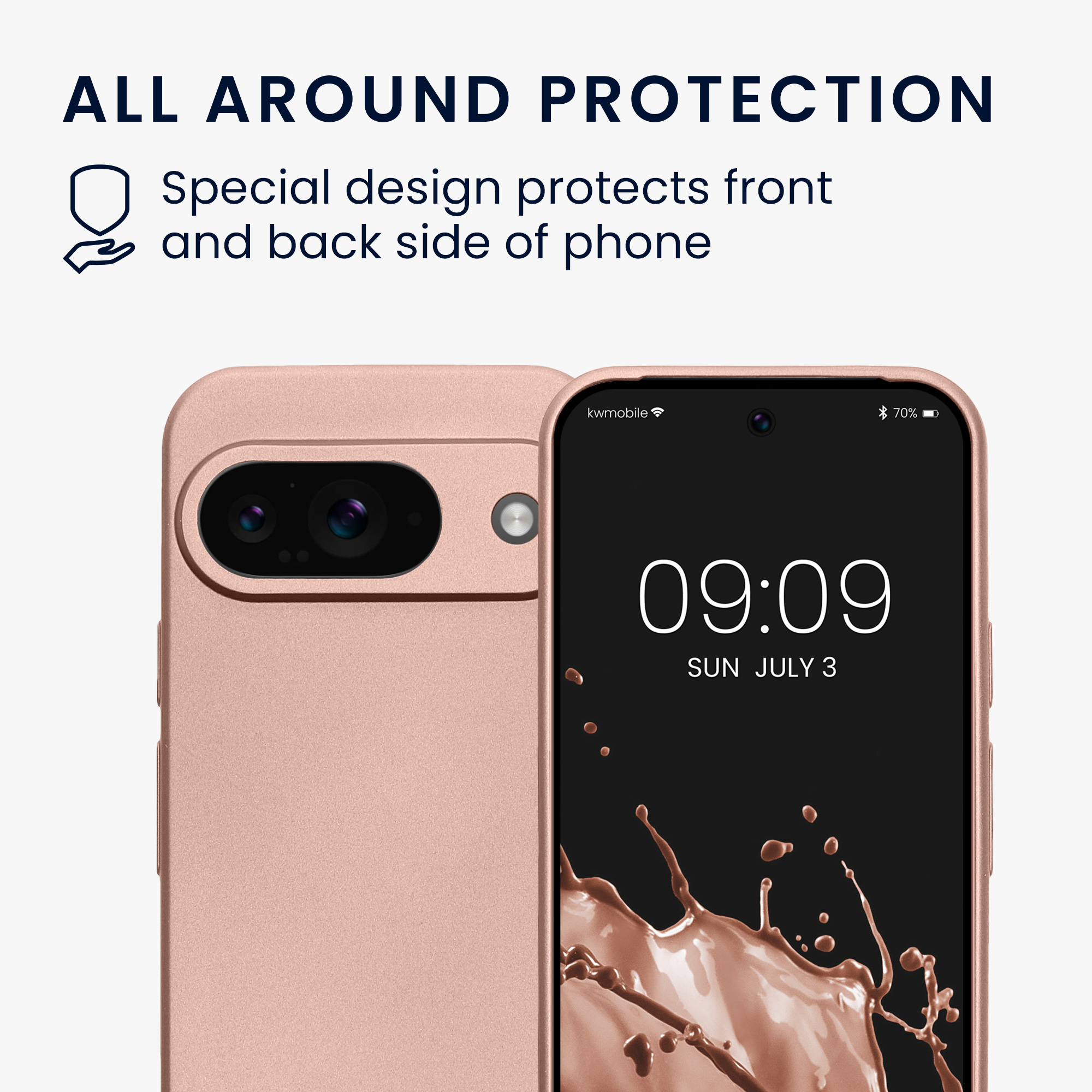 Kryt na mobil kwmobile pro Google Pixel 9 - růžově zlatá
