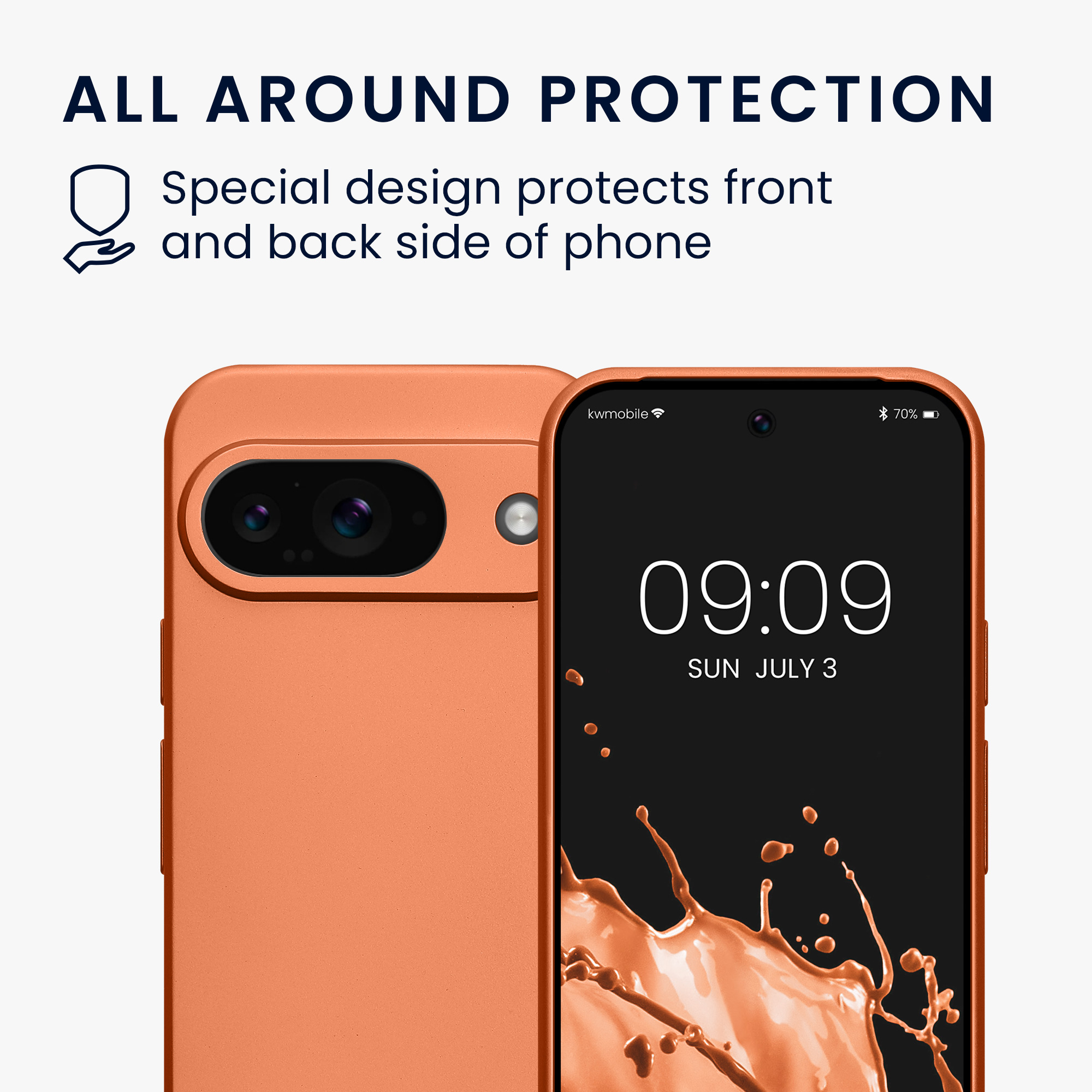 Pouzdro pro Google Pixel 9 kwmobile metalické TPU - metalická oranžová