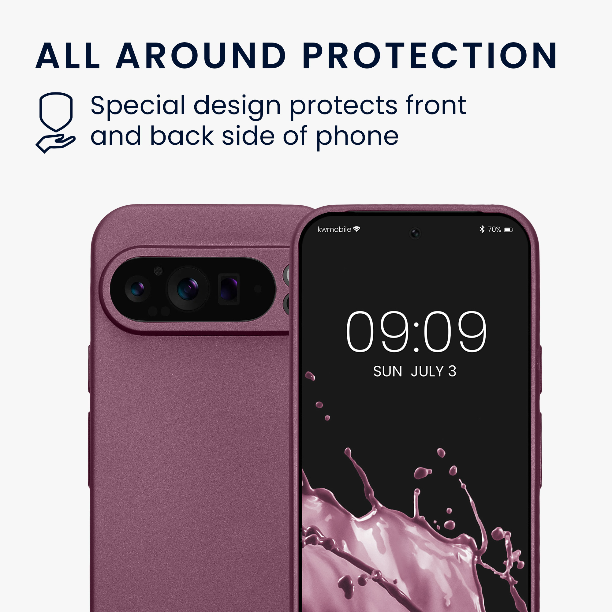Pouzdro pro Google Pixel 9 Pro kwmobile metalické TPU - metalická levandulová