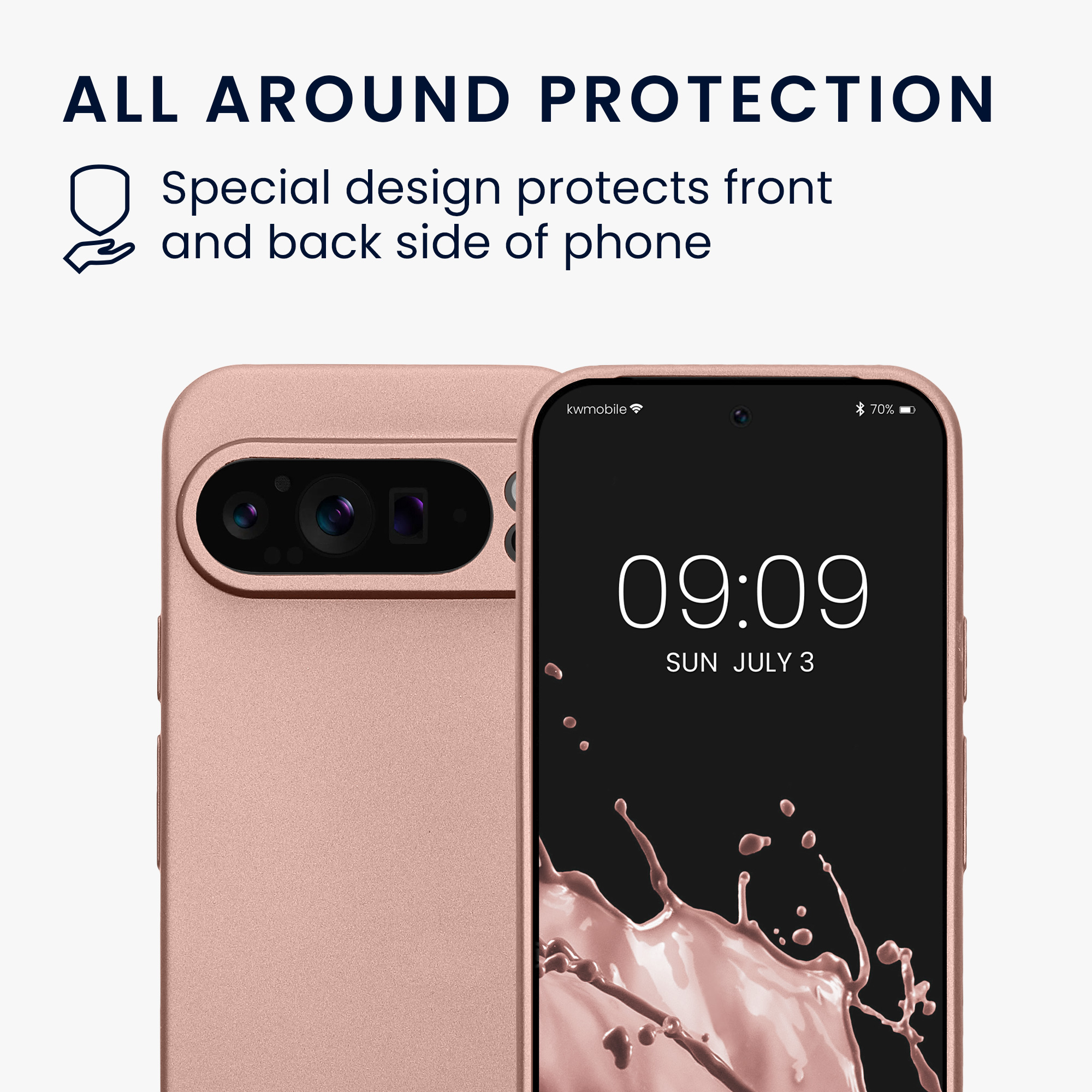 Kryt na mobil kwmobile pro Google Pixel 9 Pro / Google Pixel 9 - růžově zlatá