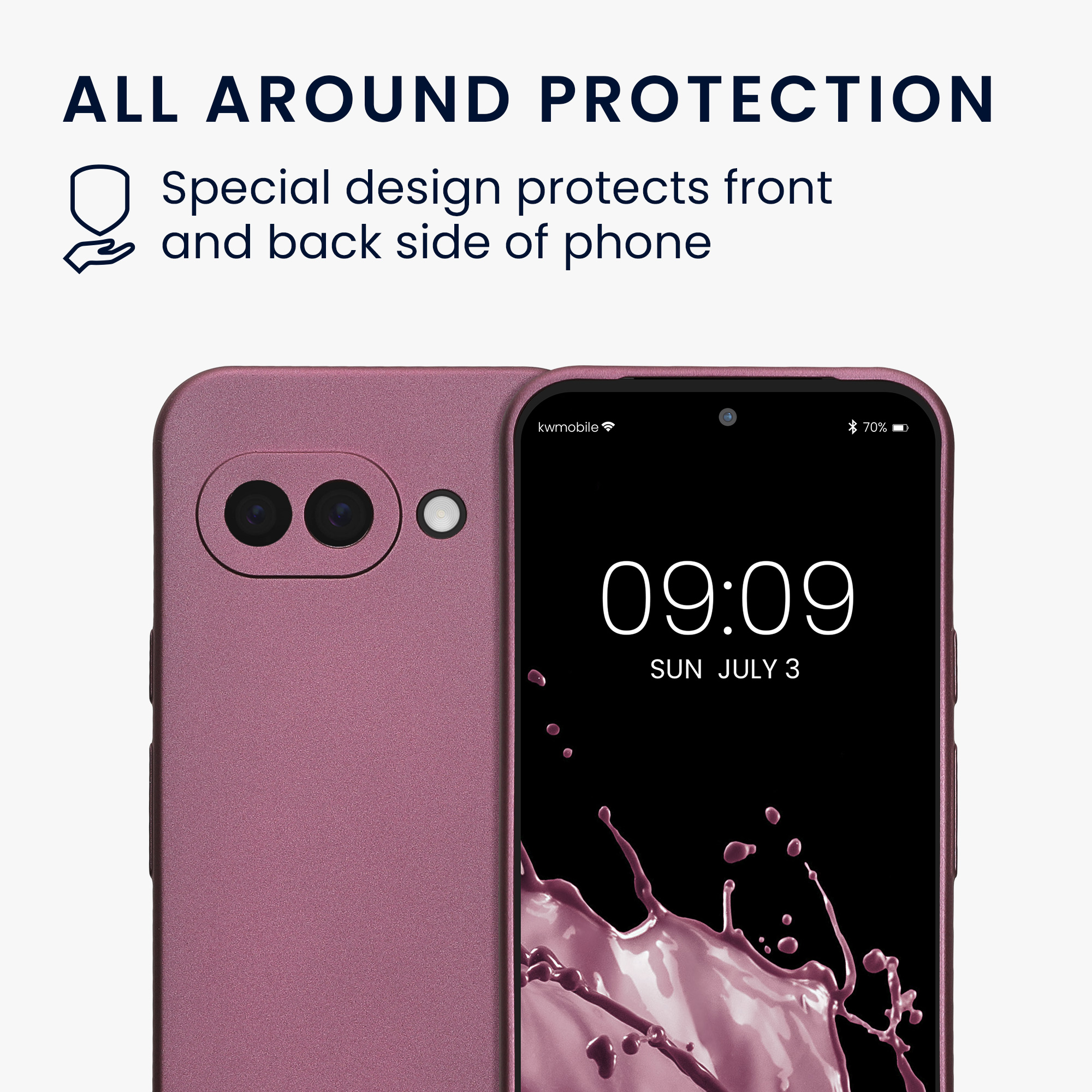 Pouzdro pro Google Pixel 9a kwmobile metalické TPU - metalická levandulová