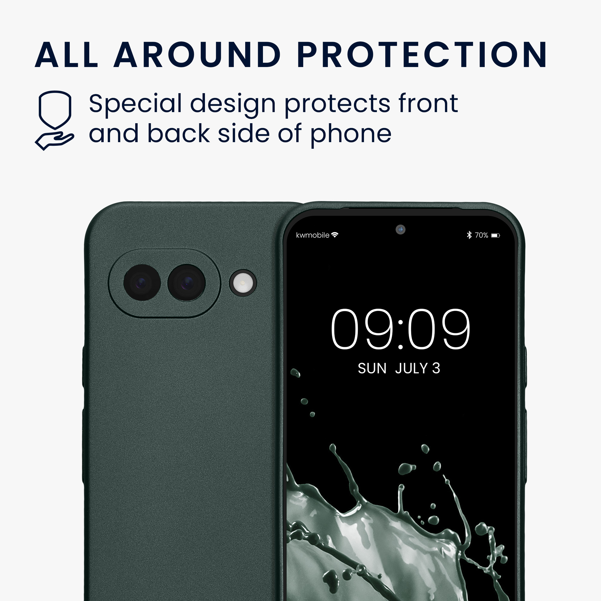 Silikonový kryt kwmobile pro Google Pixel 9a - metallic teal