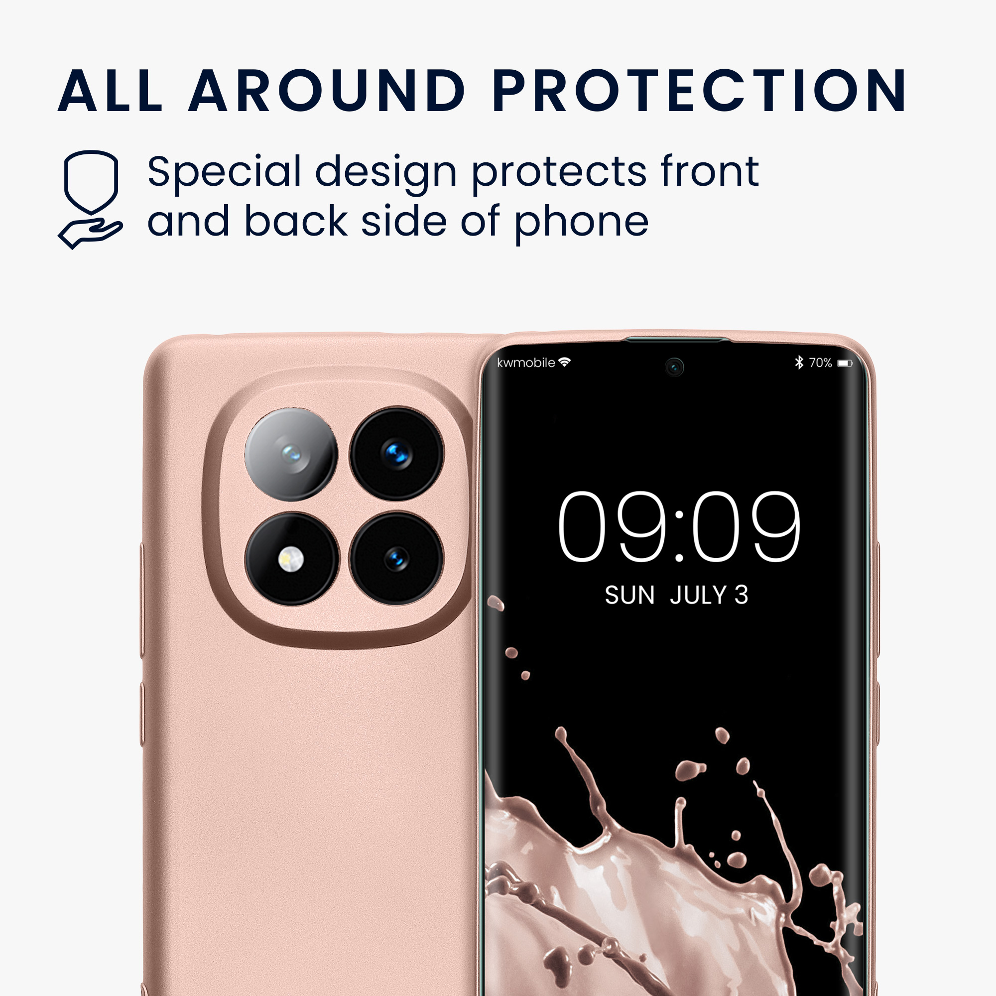 Kryt Xiaomi Redmi Note 14 Pro+ 5G metalický TPU metalická růžovo-zlatá kwmobile