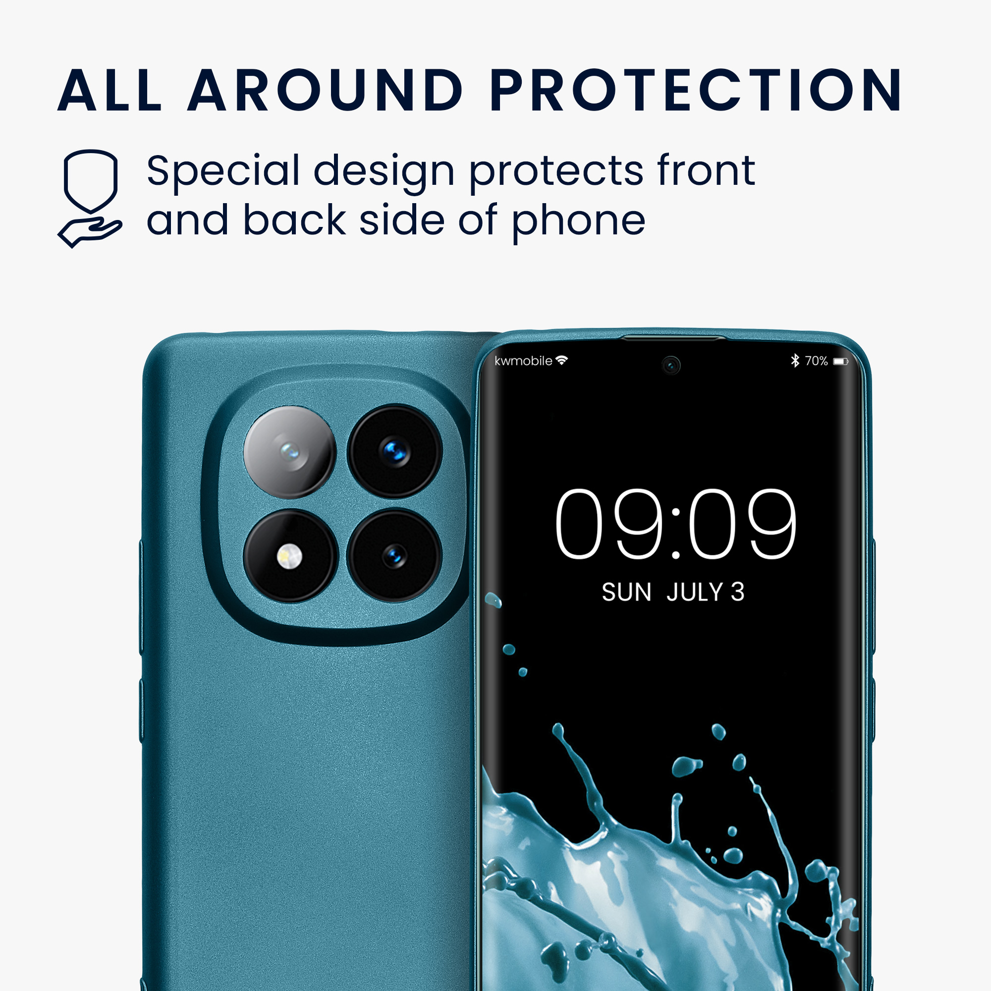 Kryt Xiaomi Redmi Note 14 Pro+ 5G metalický TPU metalická karibská modrá kwmobile