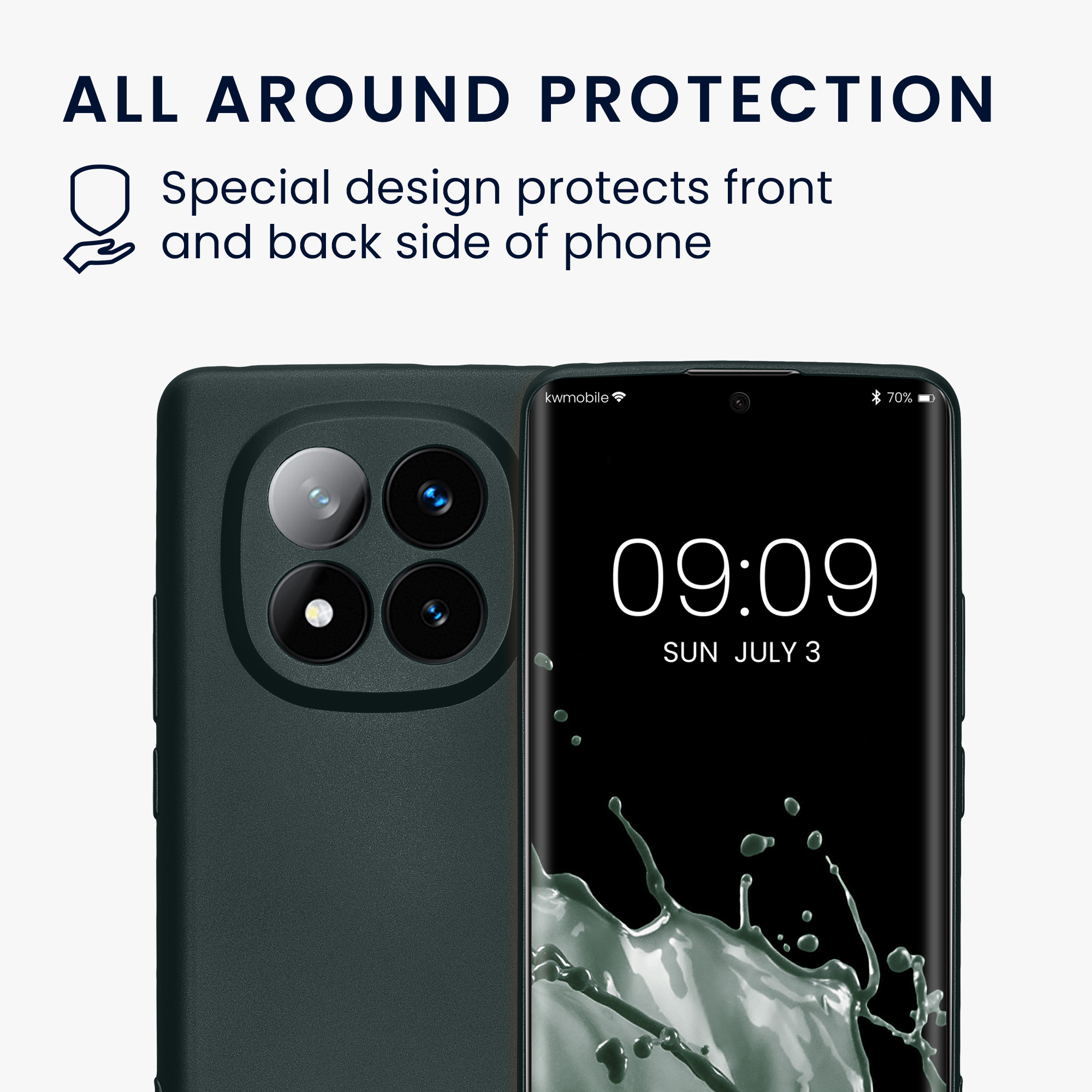 Kryt Xiaomi Redmi Note 14 Pro+ 5G metalický TPU metalická modrozelená kwmobile