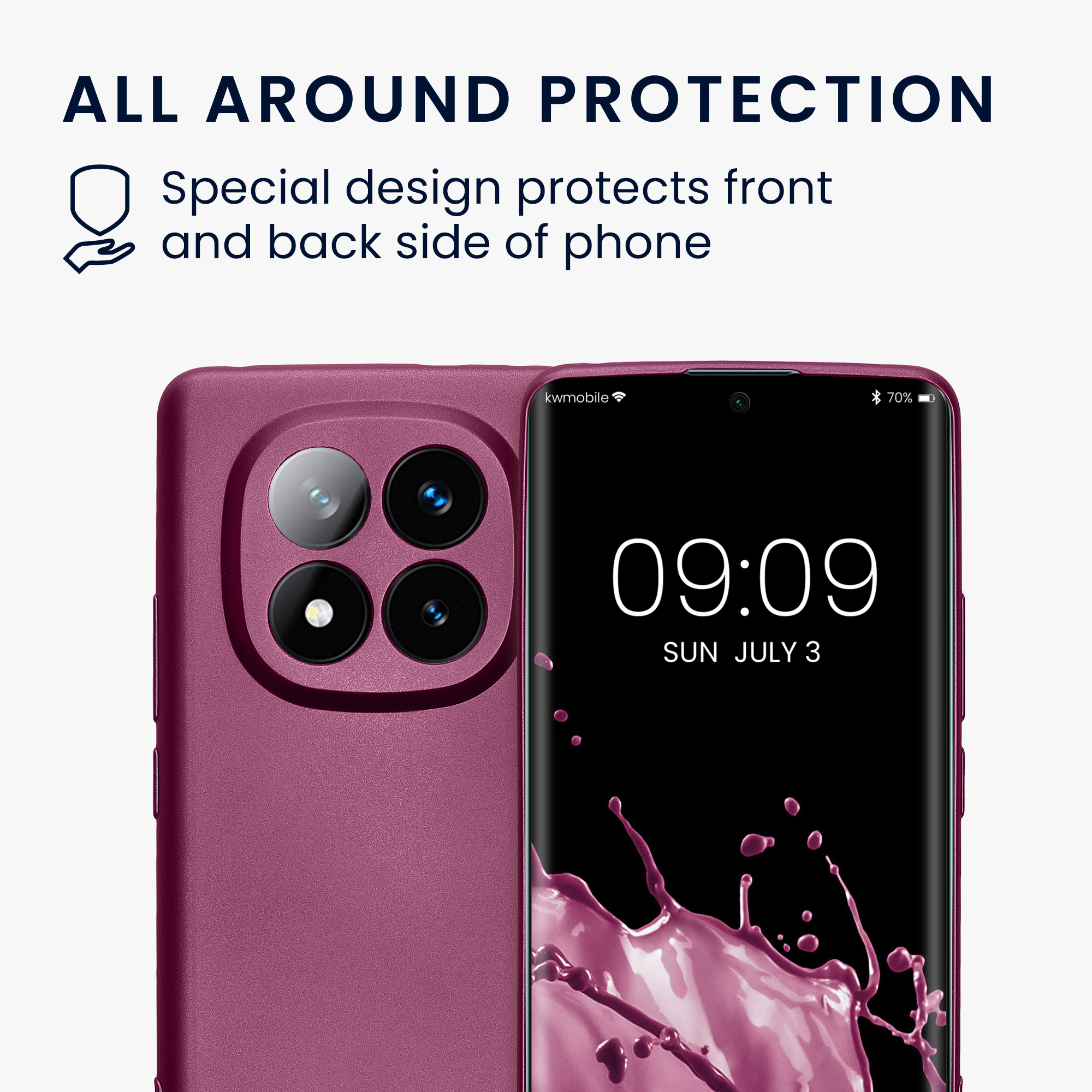 Kryt Xiaomi Redmi Note 14 Pro+ 5G metalický TPU levandulová kwmobile