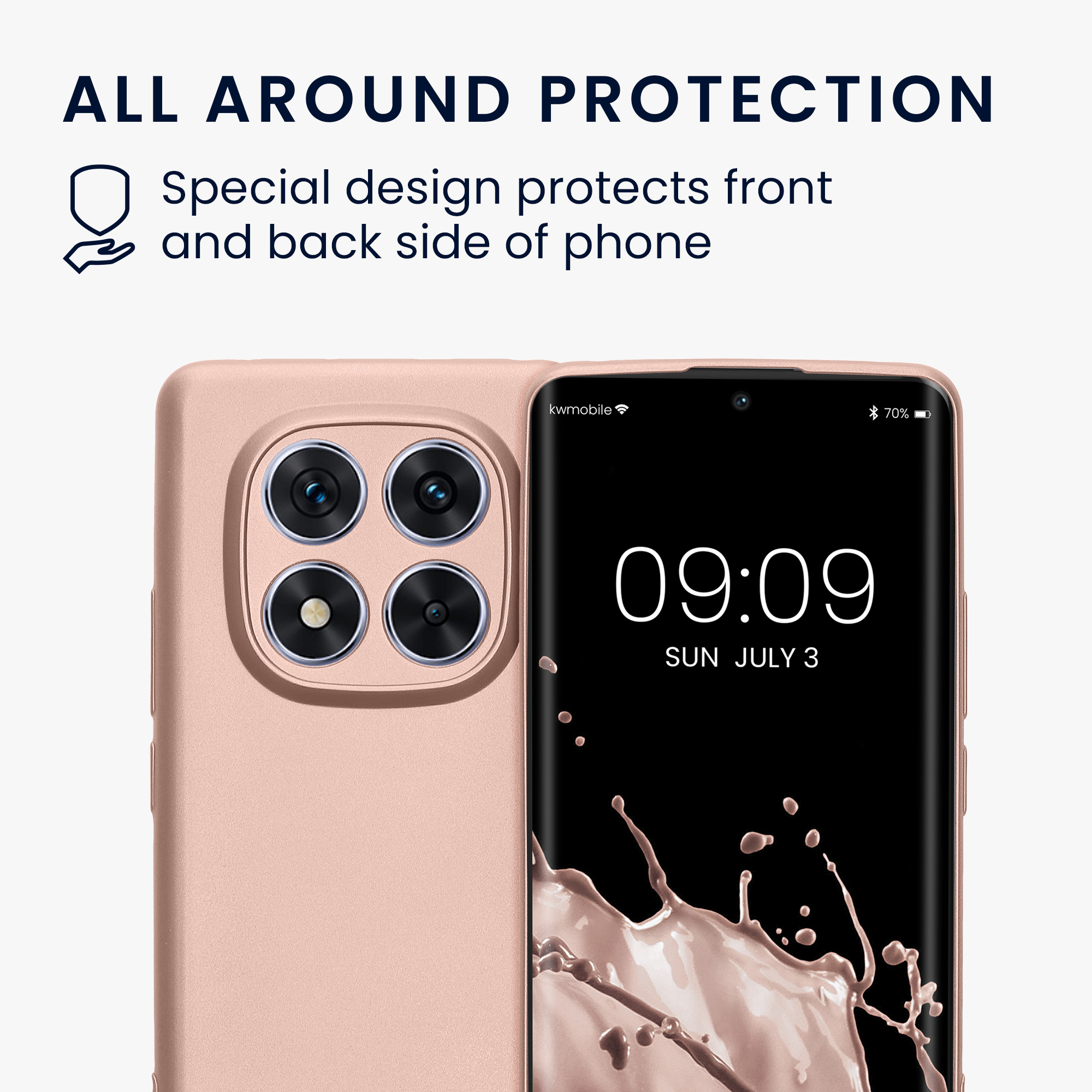 Pouzdro pro Xiaomi Redmi Note 14 Pro 5G / Poco X7 kwmobile metalické TPU - metalická růžové zlato
