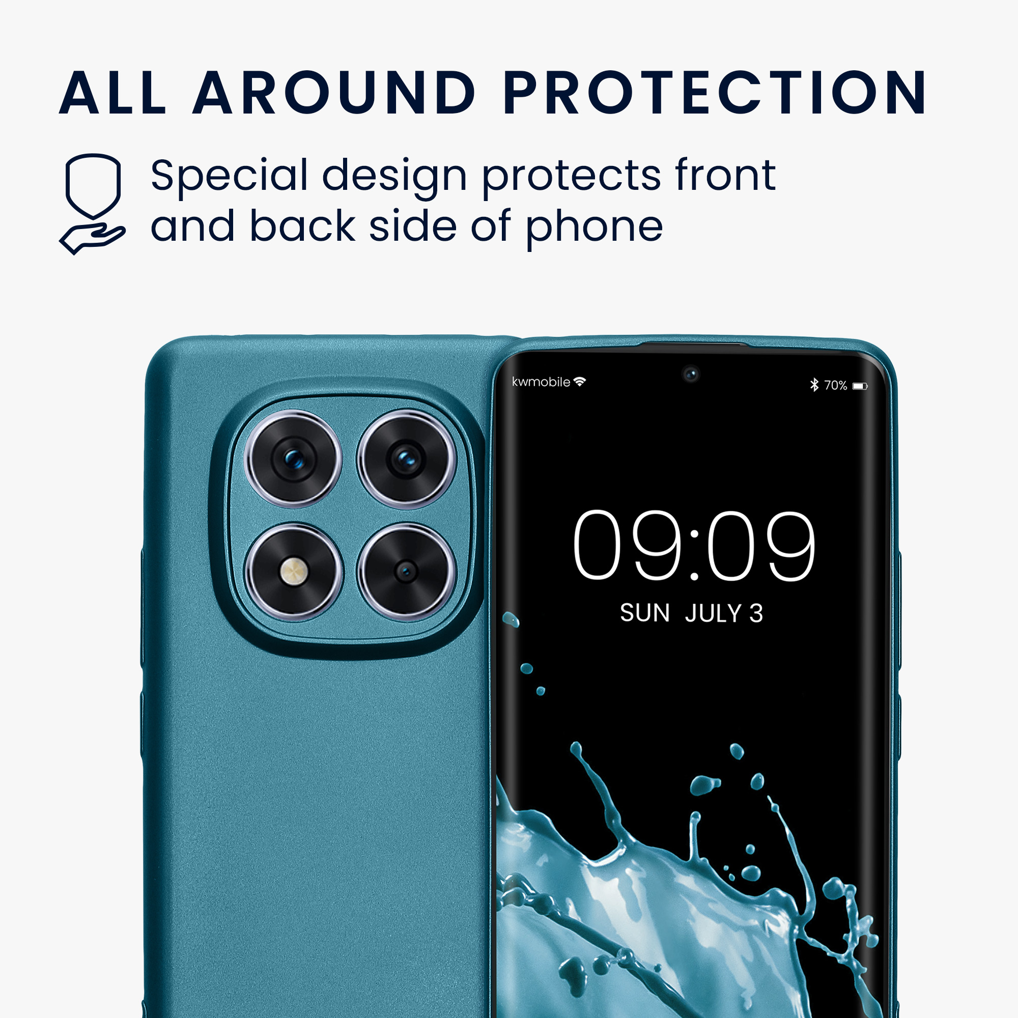 Kryt Xiaomi Redmi Note 14 Pro 5G metalický TPU metalická karibská modrá kwmobile