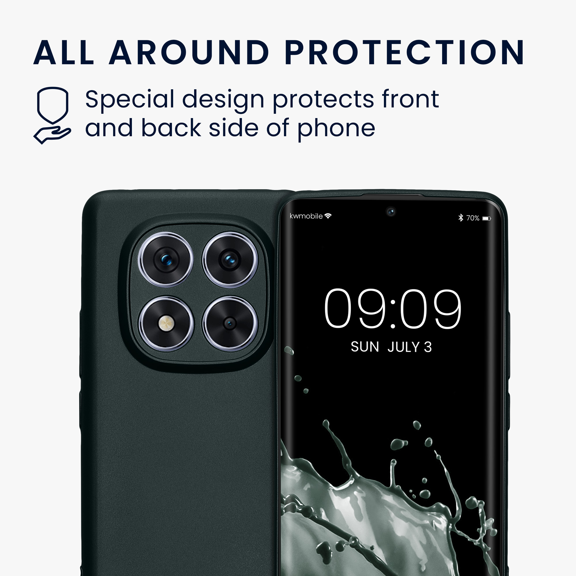 Kryt Xiaomi Redmi Note 14 Pro 5G metalický TPU metalická modrozelená kwmobile