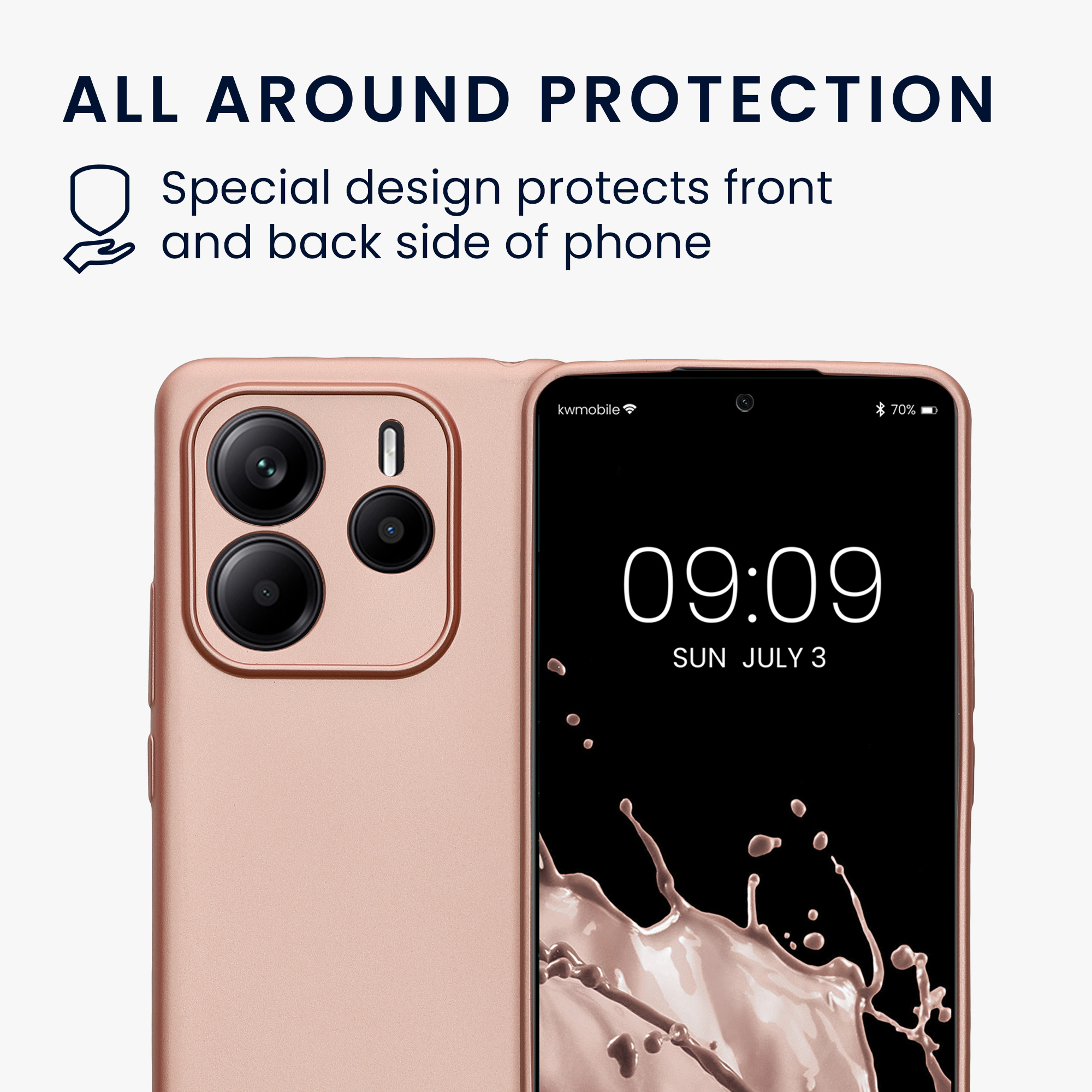 Kryt Xiaomi Redmi Note 14 5G (Not for 4G) metalický TPU metalická růžovo-zlatá kwmobile