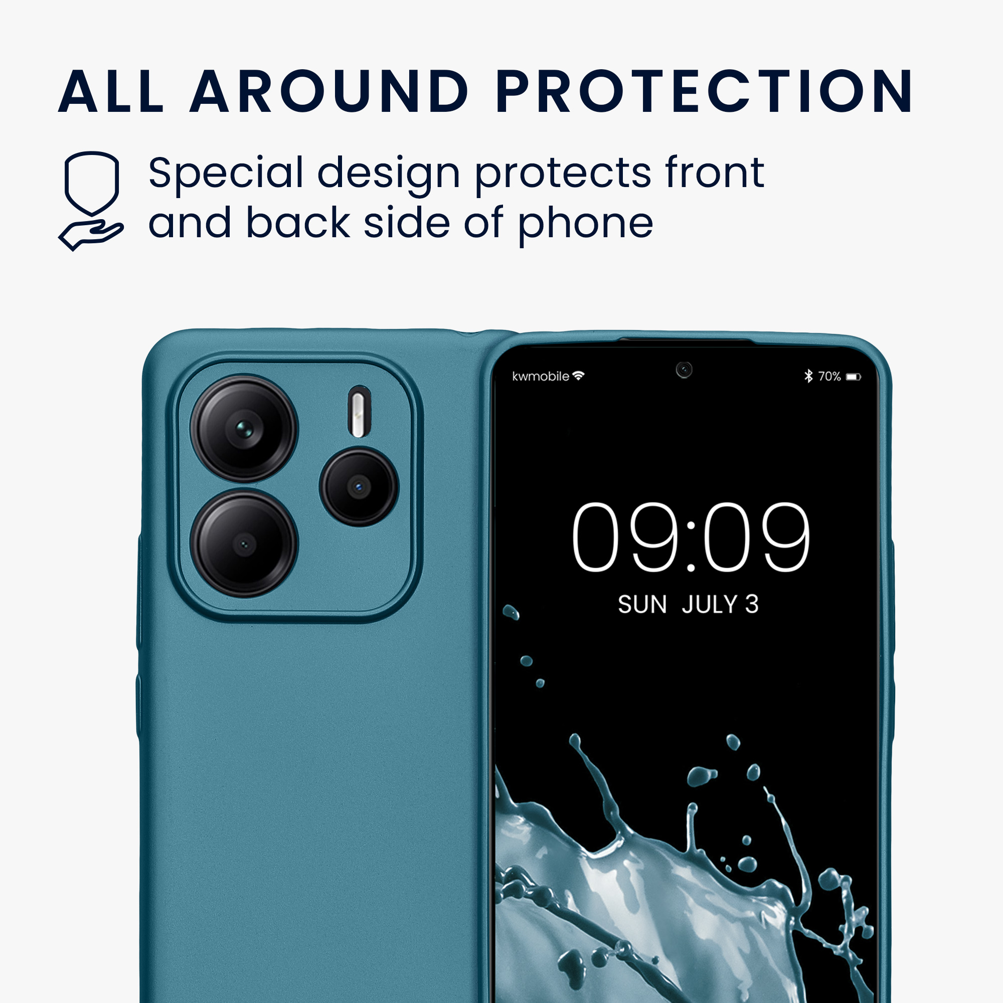 Kryt Xiaomi Redmi Note 14 5G (Not for 4G) metalický TPU metalická karibská modrá kwmobile