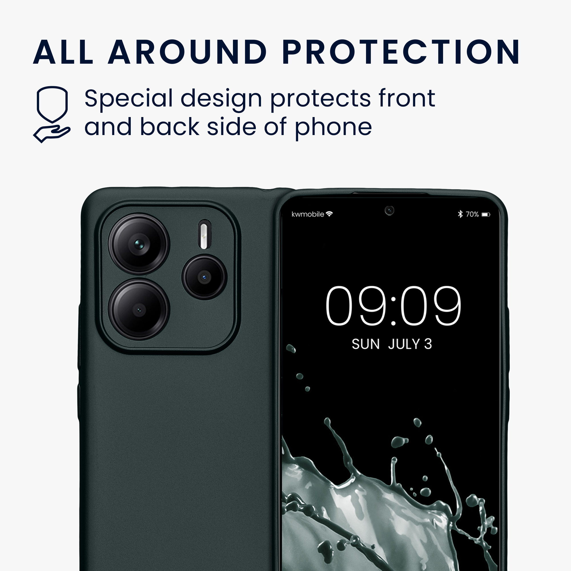 Kryt Xiaomi Redmi Note 14 5G (Not for 4G) metalický TPU metalická modrozelená kwmobile