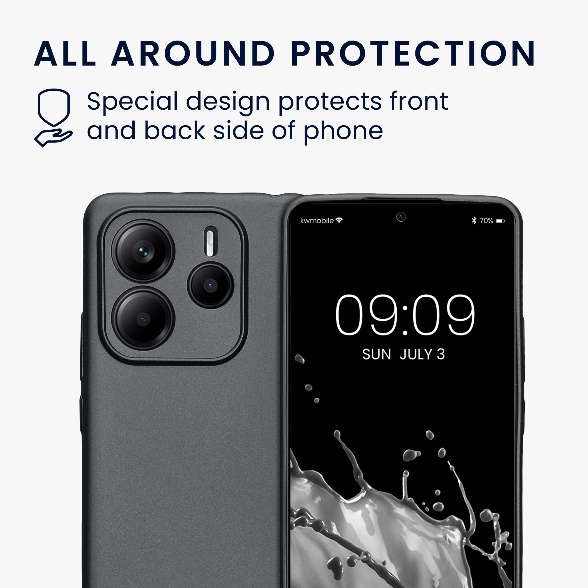 Pouzdro pro Xiaomi Redmi Note 14 5G (není pro verzi 4G) kwmobile metalické TPU - metalická šedá