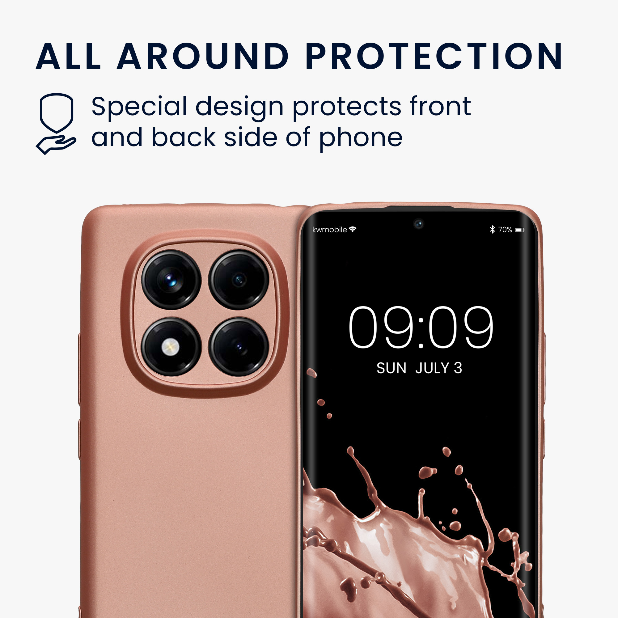 Kryt Xiaomi Redmi Note 14 Pro 4G metalický TPU metalická růžovo-zlatá kwmobile