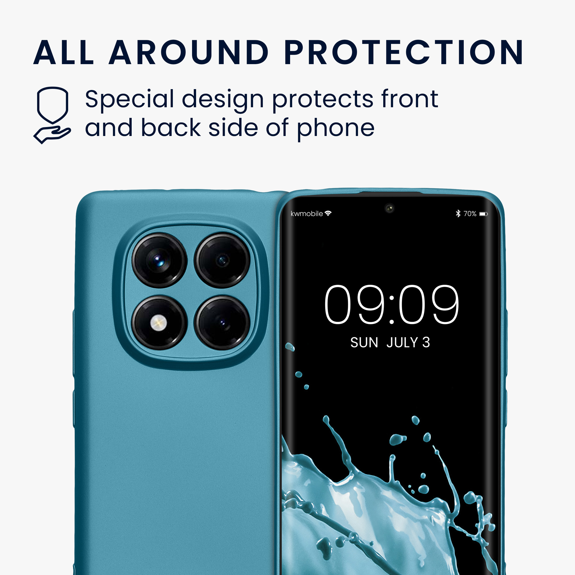 Kryt Xiaomi Redmi Note 14 Pro 4G metalický TPU metalická karibská modrá kwmobile