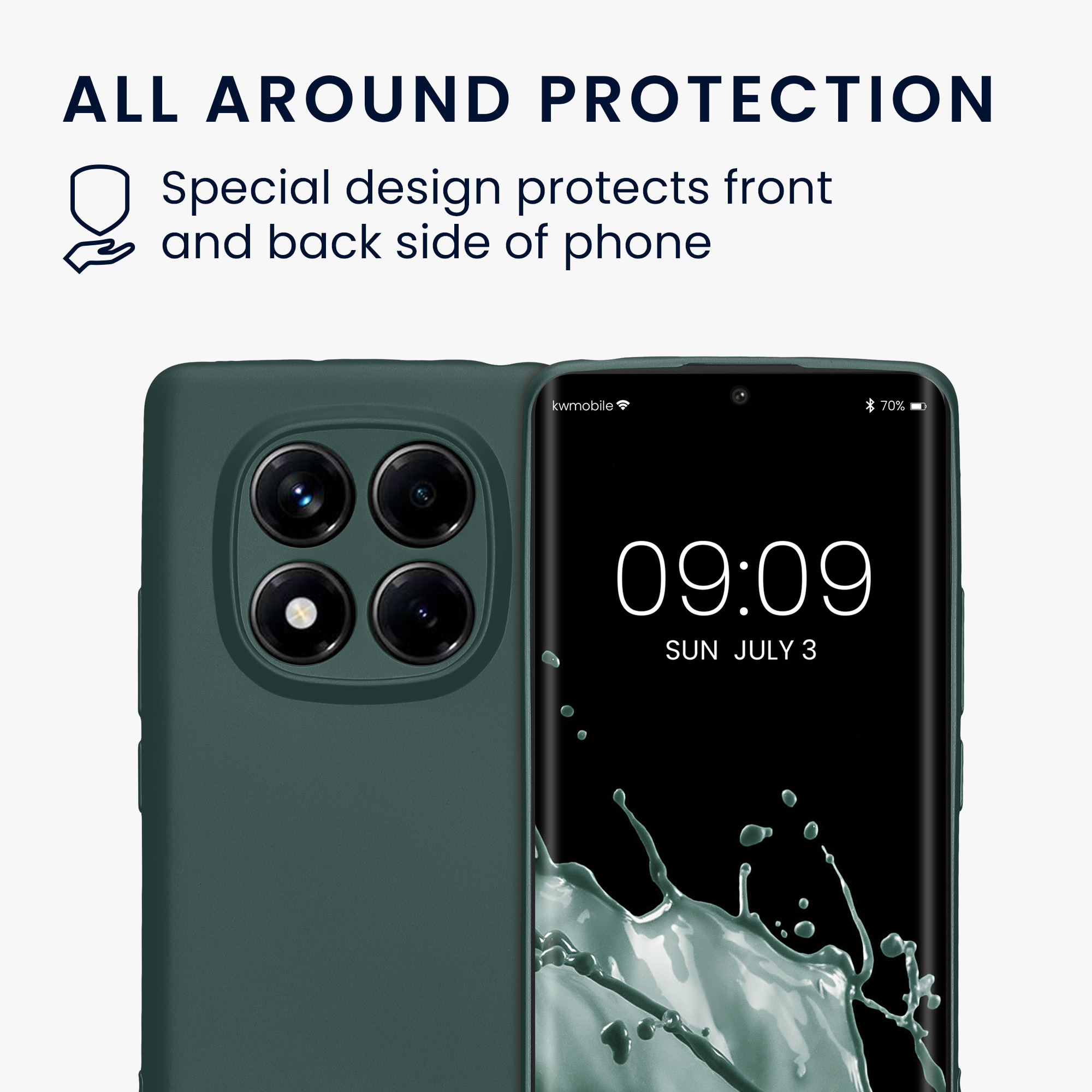Kryt Xiaomi Redmi Note 14 Pro 4G metalický TPU metalická modrozelená kwmobile