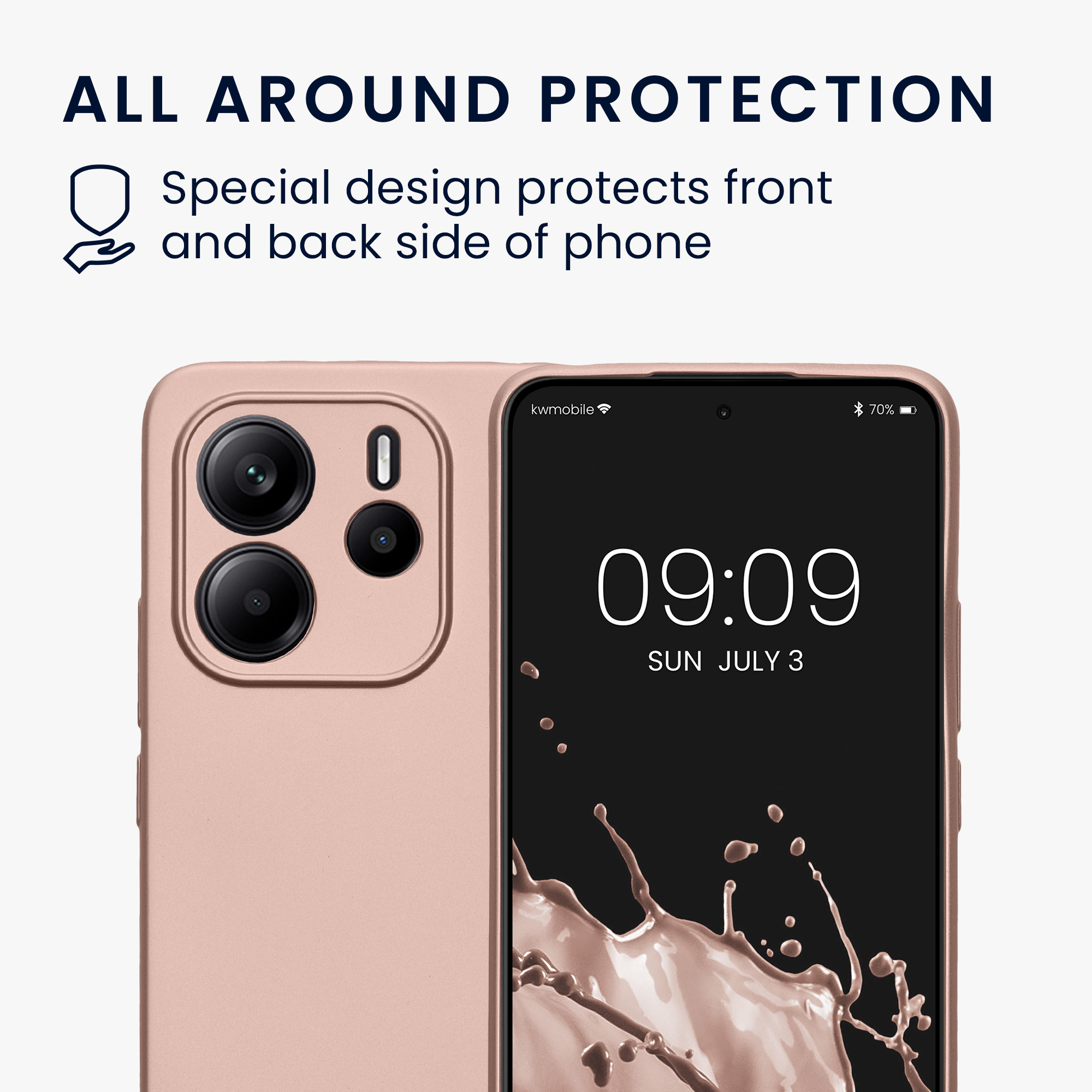 Kryt Xiaomi Redmi Note 14 4G (není pro 5G) metalický TPU metalická růžovo-zlatá kwmobile
