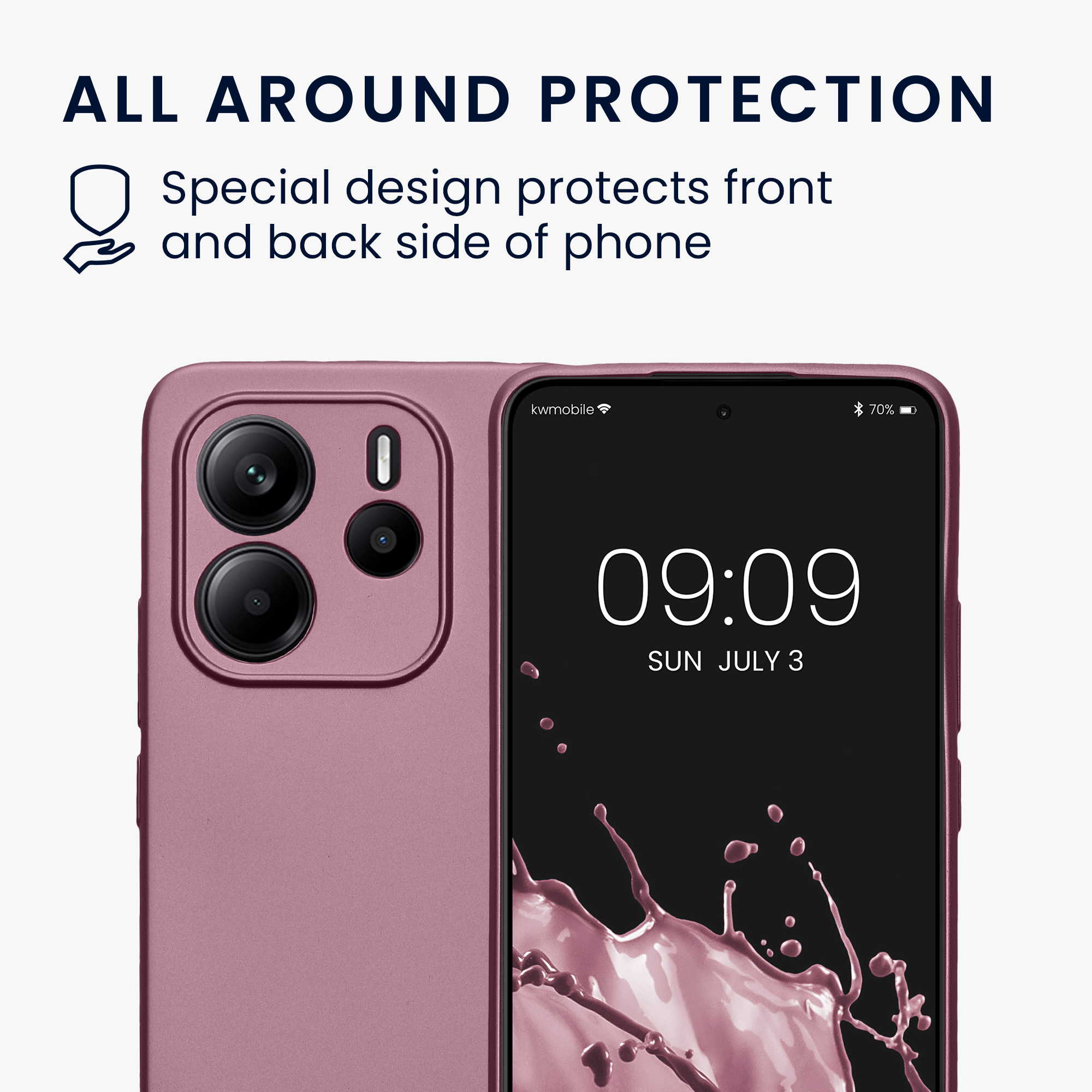 Kryt Xiaomi Redmi Note 14 4G (Not for 5G) metalický TPU levandulová kwmobile