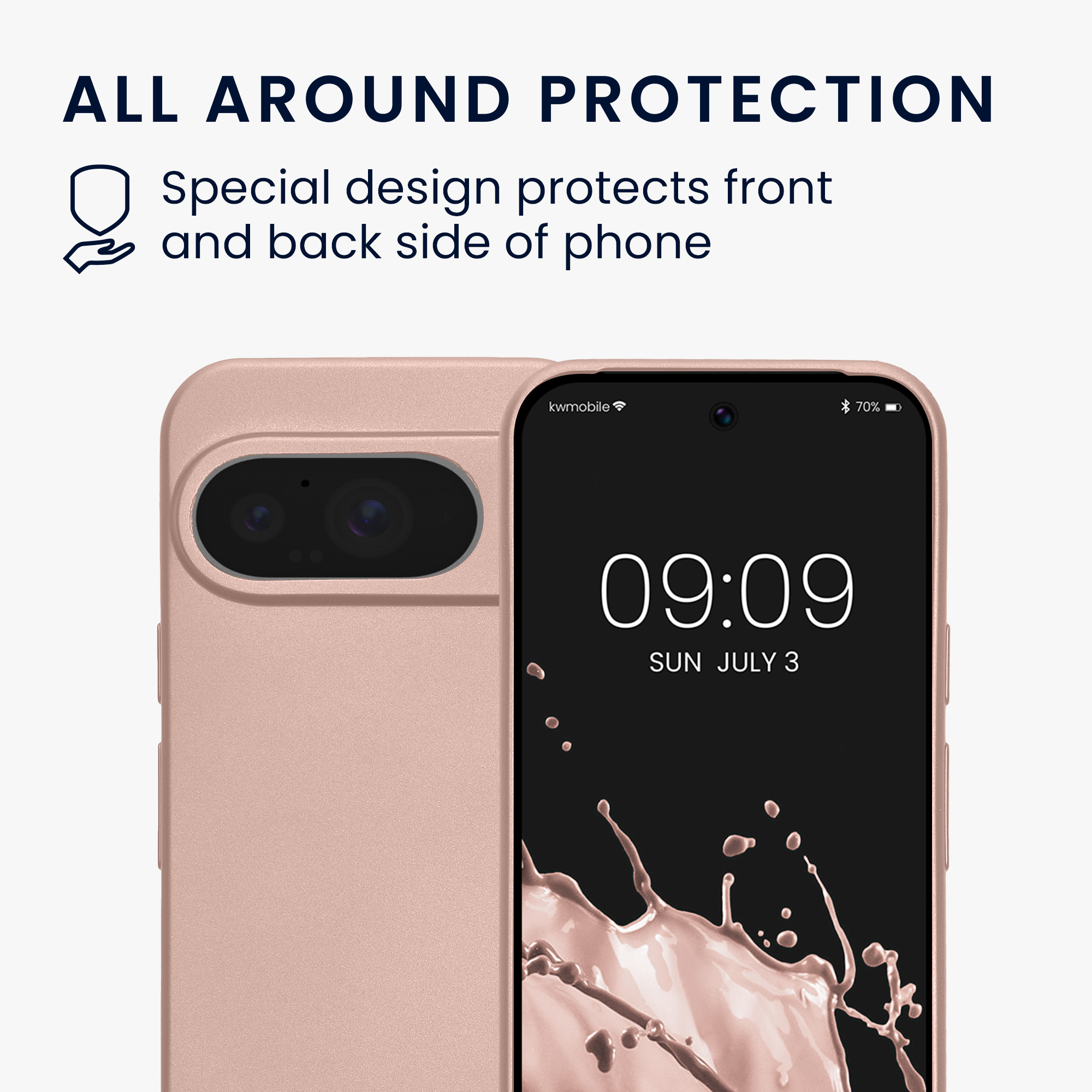 Kryt na mobil Google Pixel 10 kwmobile - metalická růžově zlatá