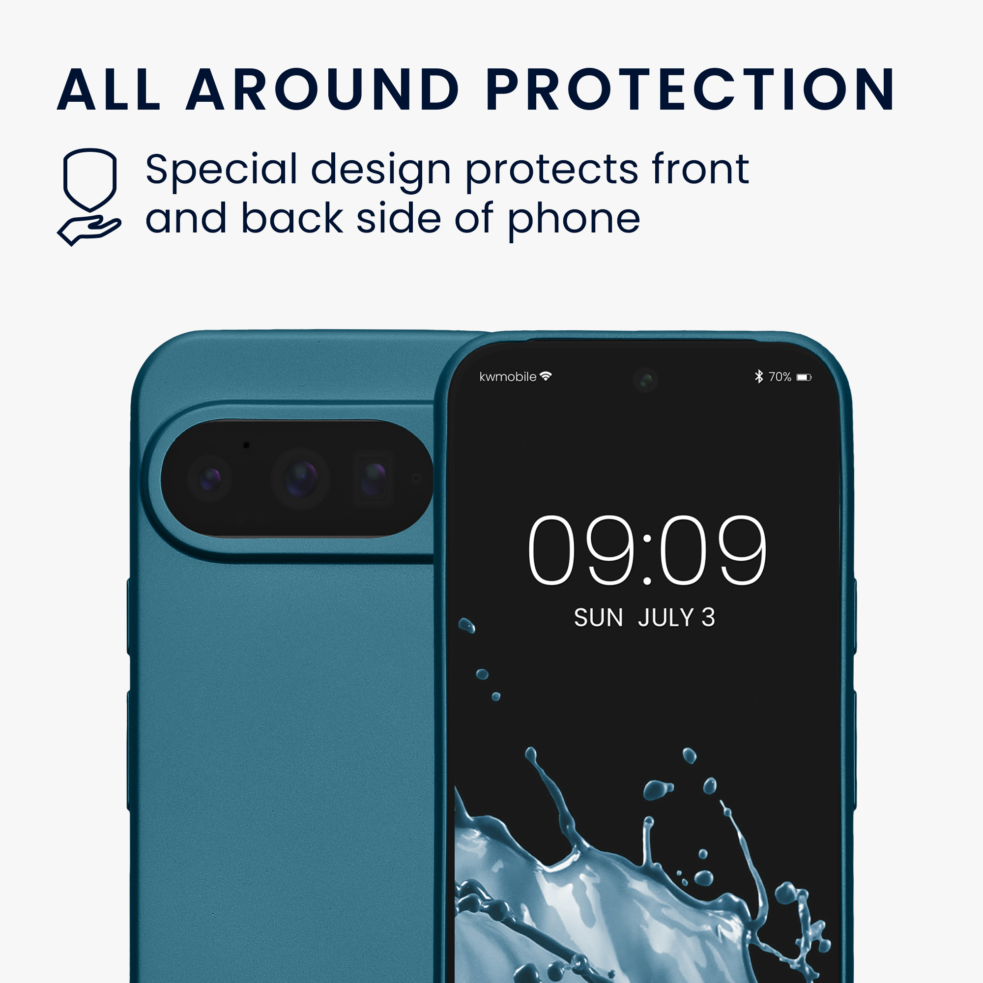 Silikonový kryt kwmobile pro Google Pixel 10 Pro - metalická karibská modrá