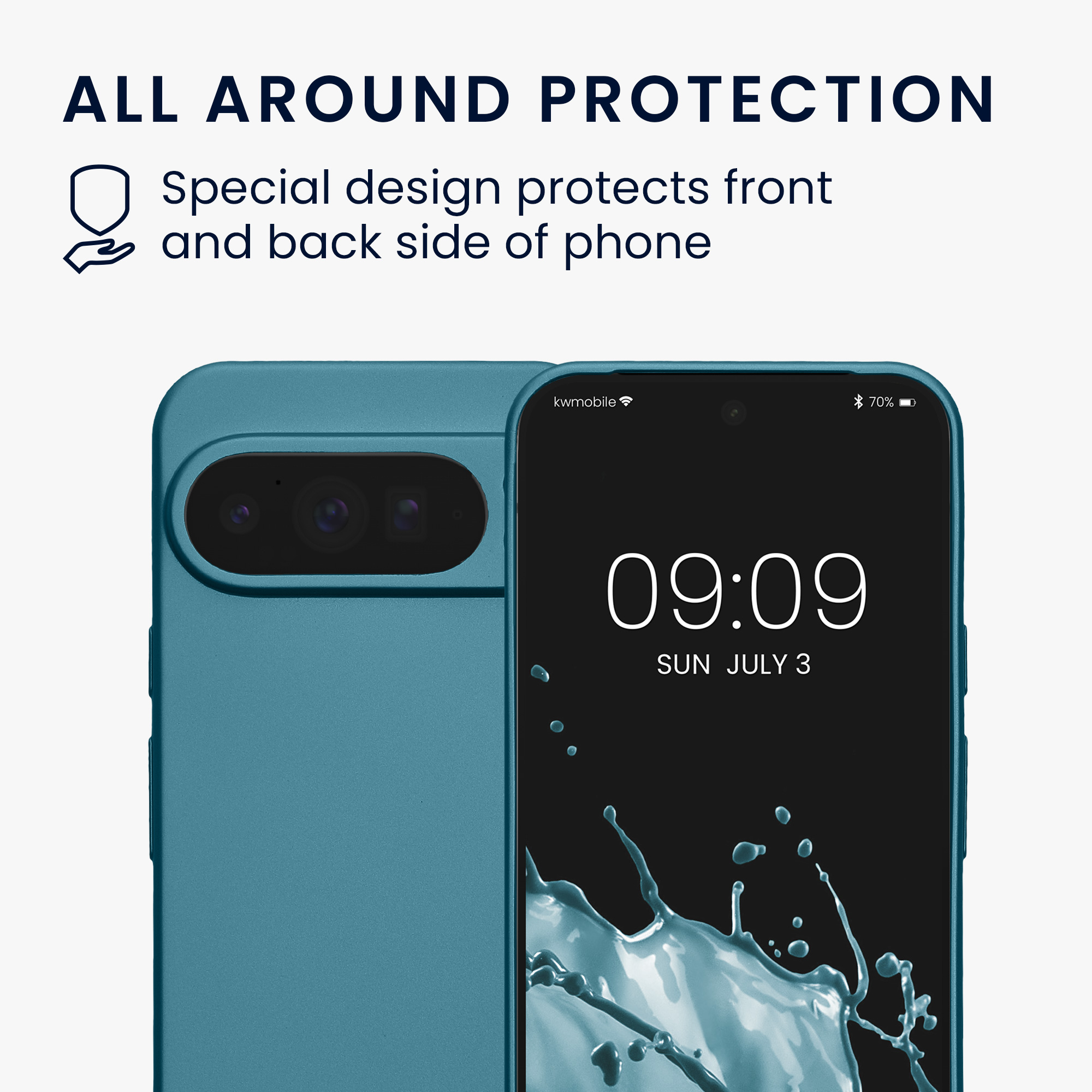 Silikonový kryt kwmobile pro Google Pixel 10 Pro XL - metalická karibská modrá