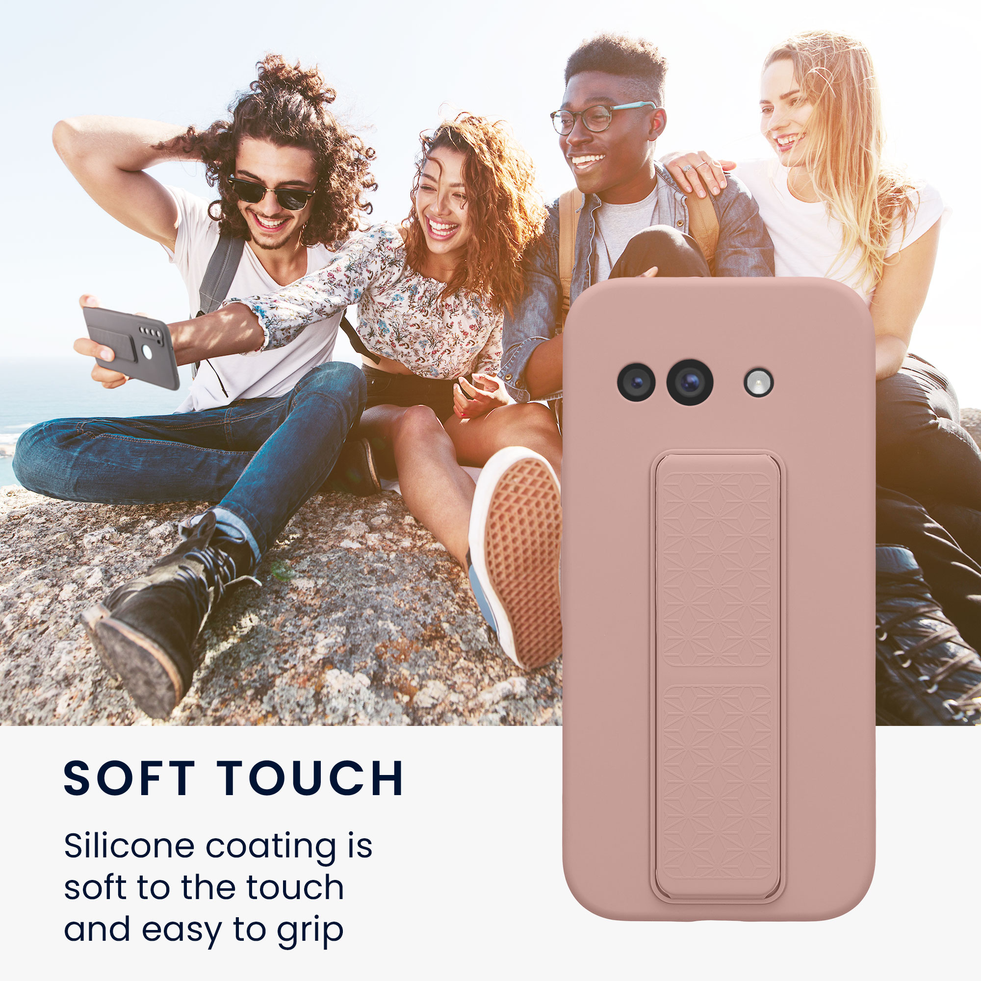 Silikonový kryt kwmobile pro Google Pixel 9a - pudrově růžová