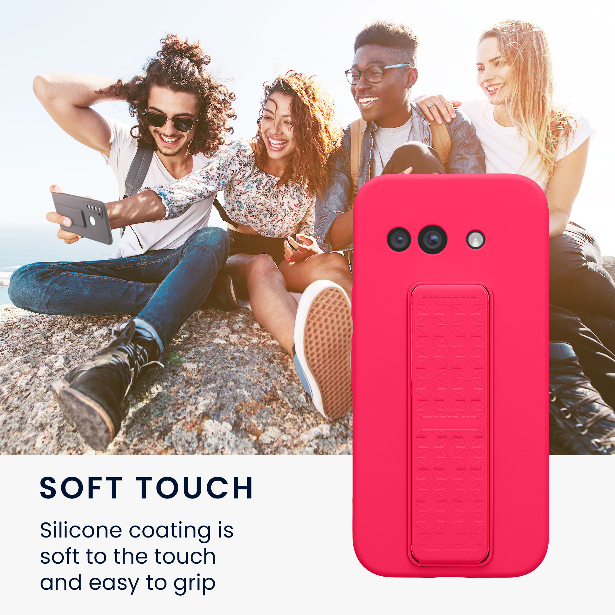 Silikonový kryt kwmobile pro Google Pixel 9a - neonově růžová