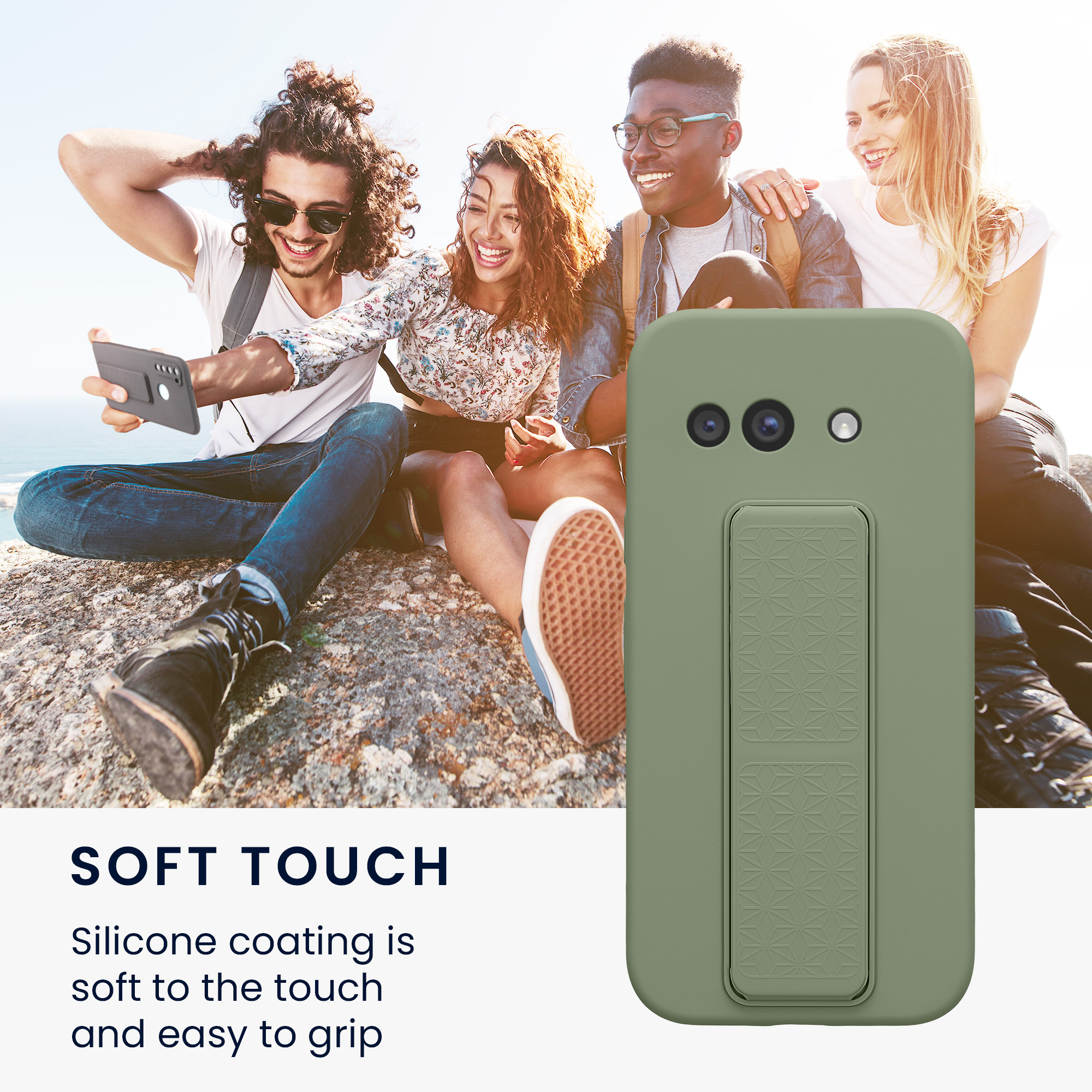 Silikonový kryt kwmobile pro Google Pixel 9a - šedozelená