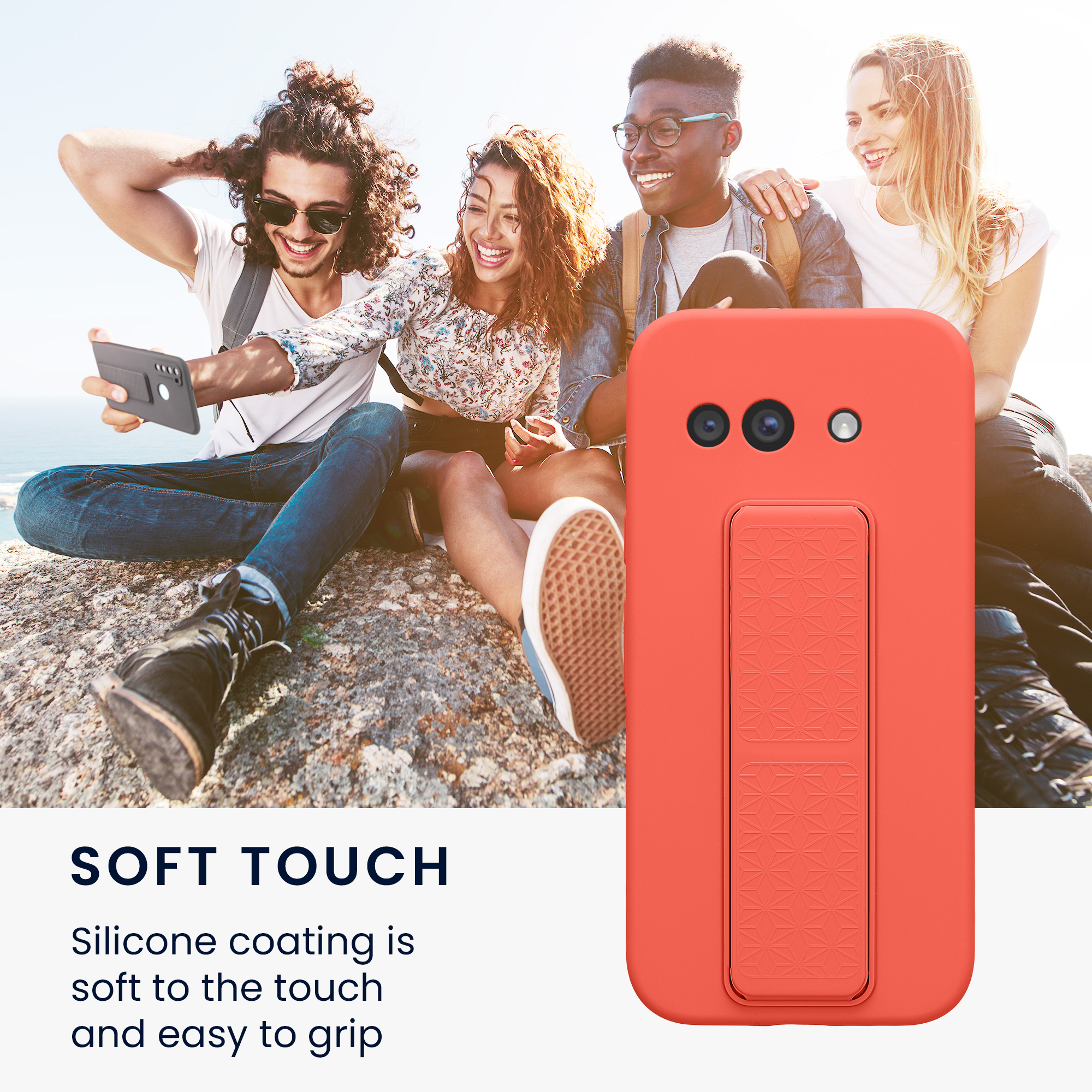 Silikonový kryt kwmobile pro Google Pixel 9a - korálová