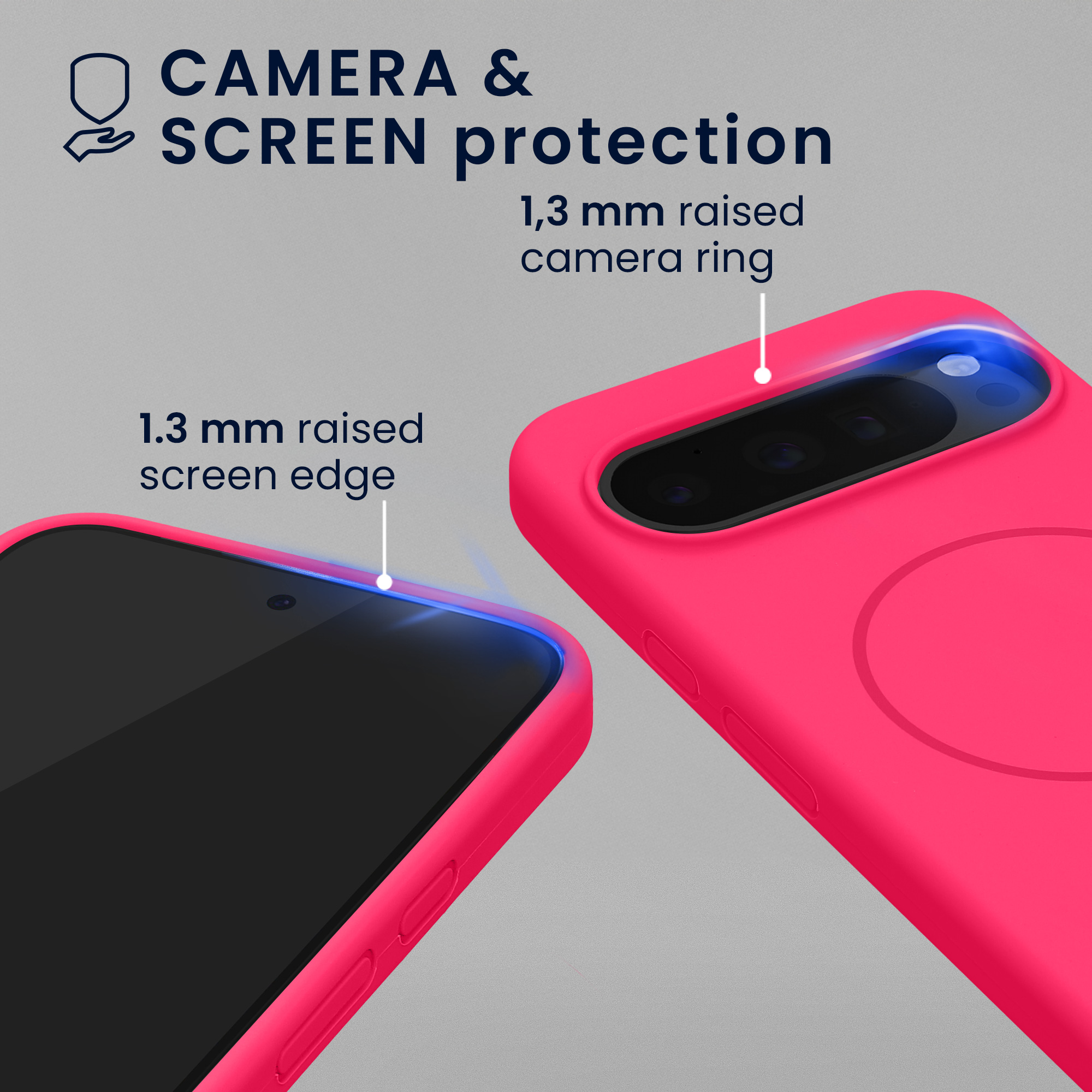 Magnetické silikonové pouzdro pro Google Pixel 10 Pro XL kwmobile MagSafe - neonově růžová