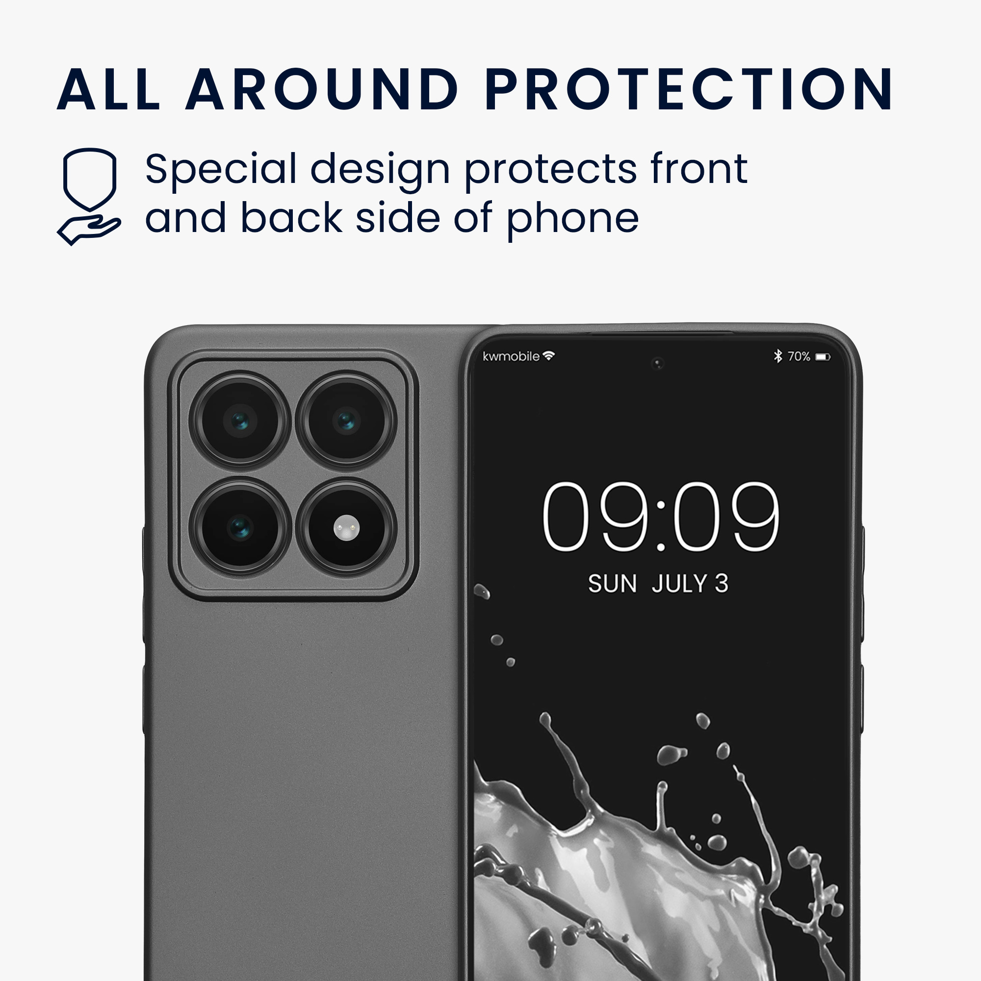Kryt na mobil Xiaomi 14T kwmobile Metallic TPU metalická šedá