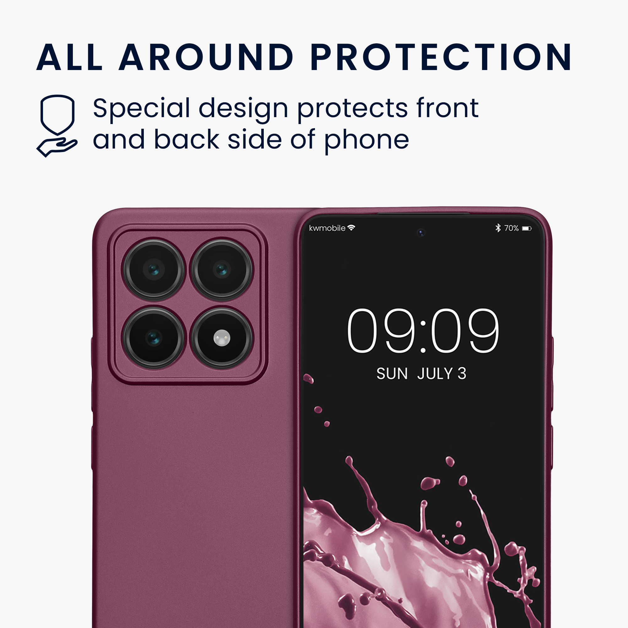 Kryt na mobil Xiaomi 14T kwmobile Metallic TPU metalická levandulová