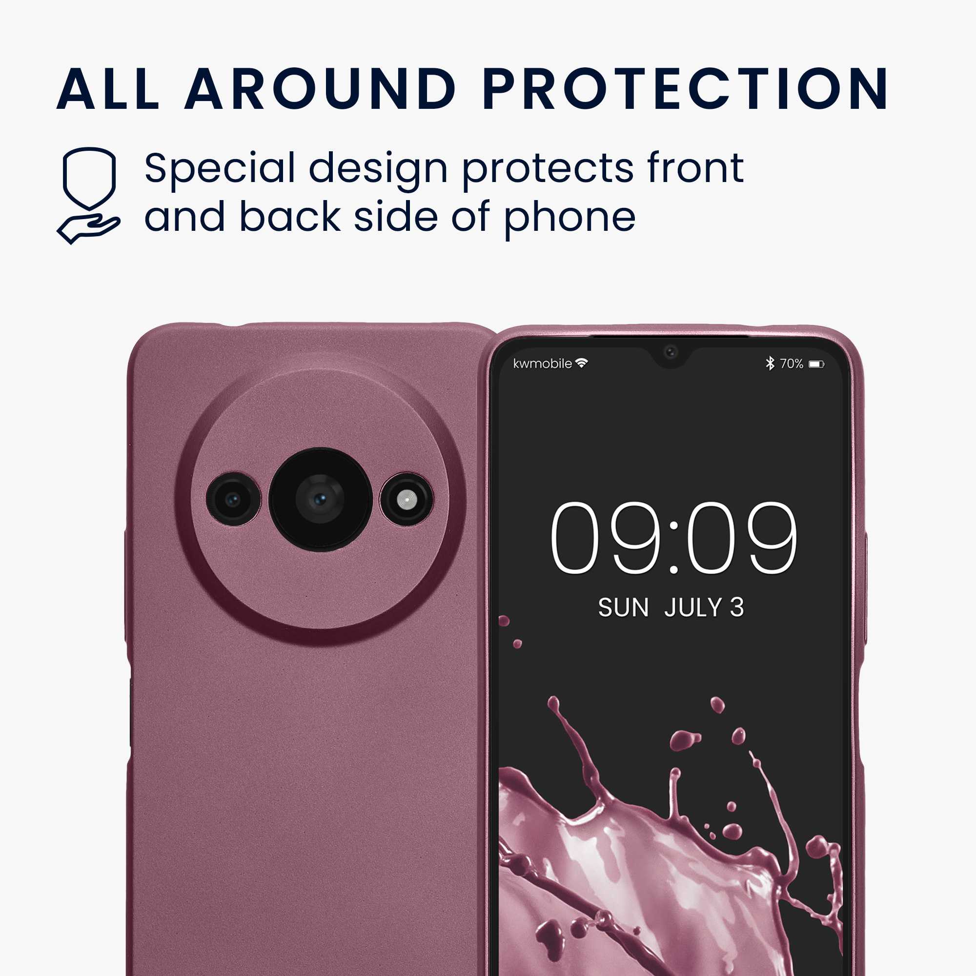 Kryt Xiaomi Redmi A3 metalický TPU levandulová kwmobile