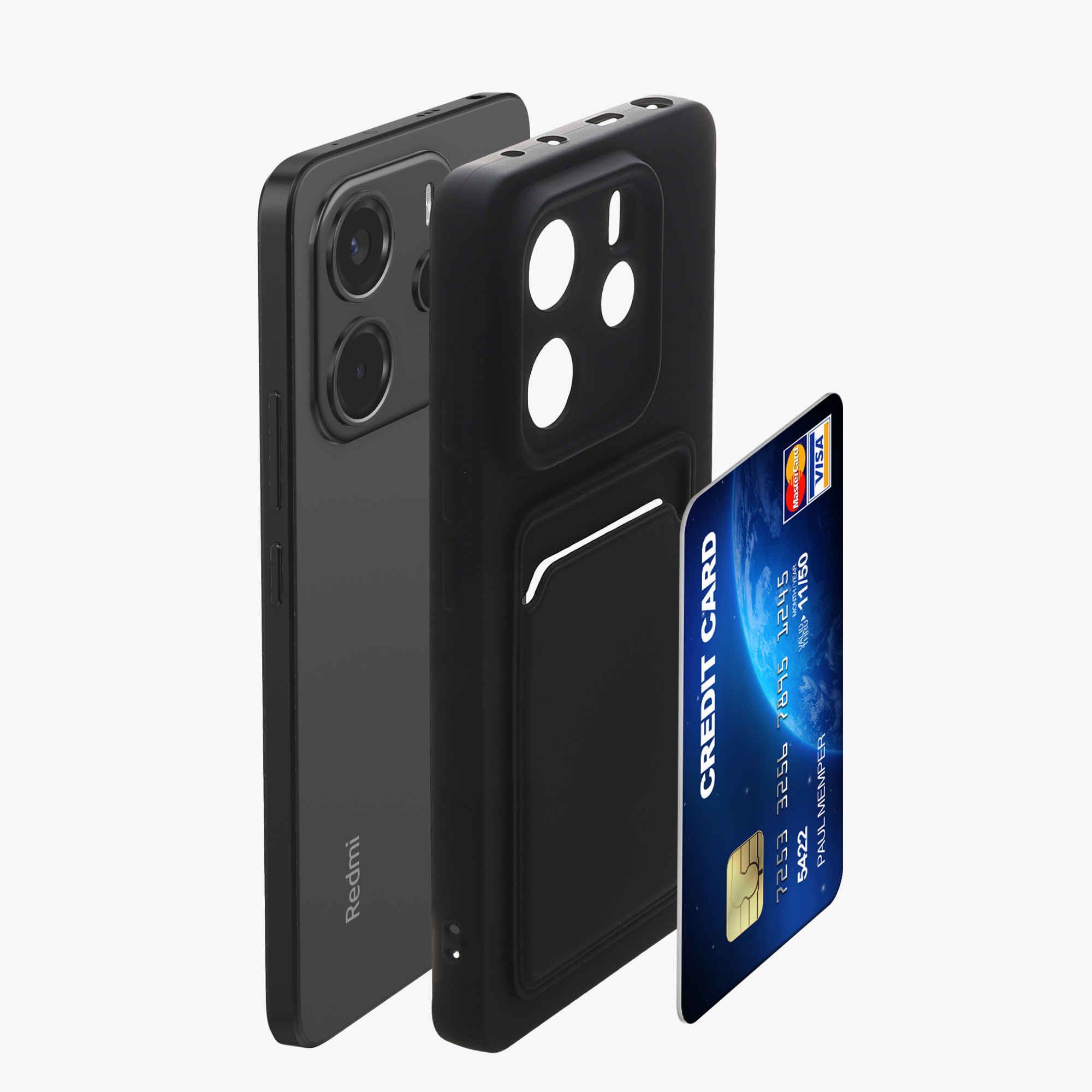 Peněženkové pouzdro na mobil Xiaomi Redmi Note 14 4G - kwmobile, matné černé