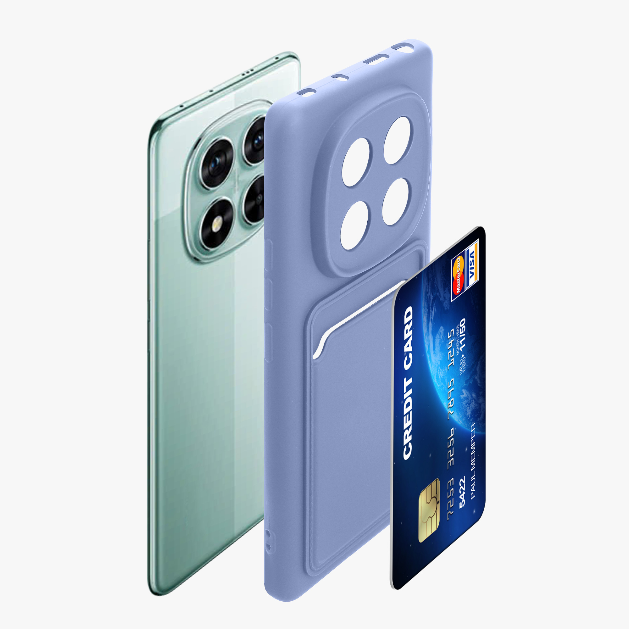 Kryt Xiaomi Redmi Note 14 Pro 5G přihrádka karta TPU levandulová kwmobile