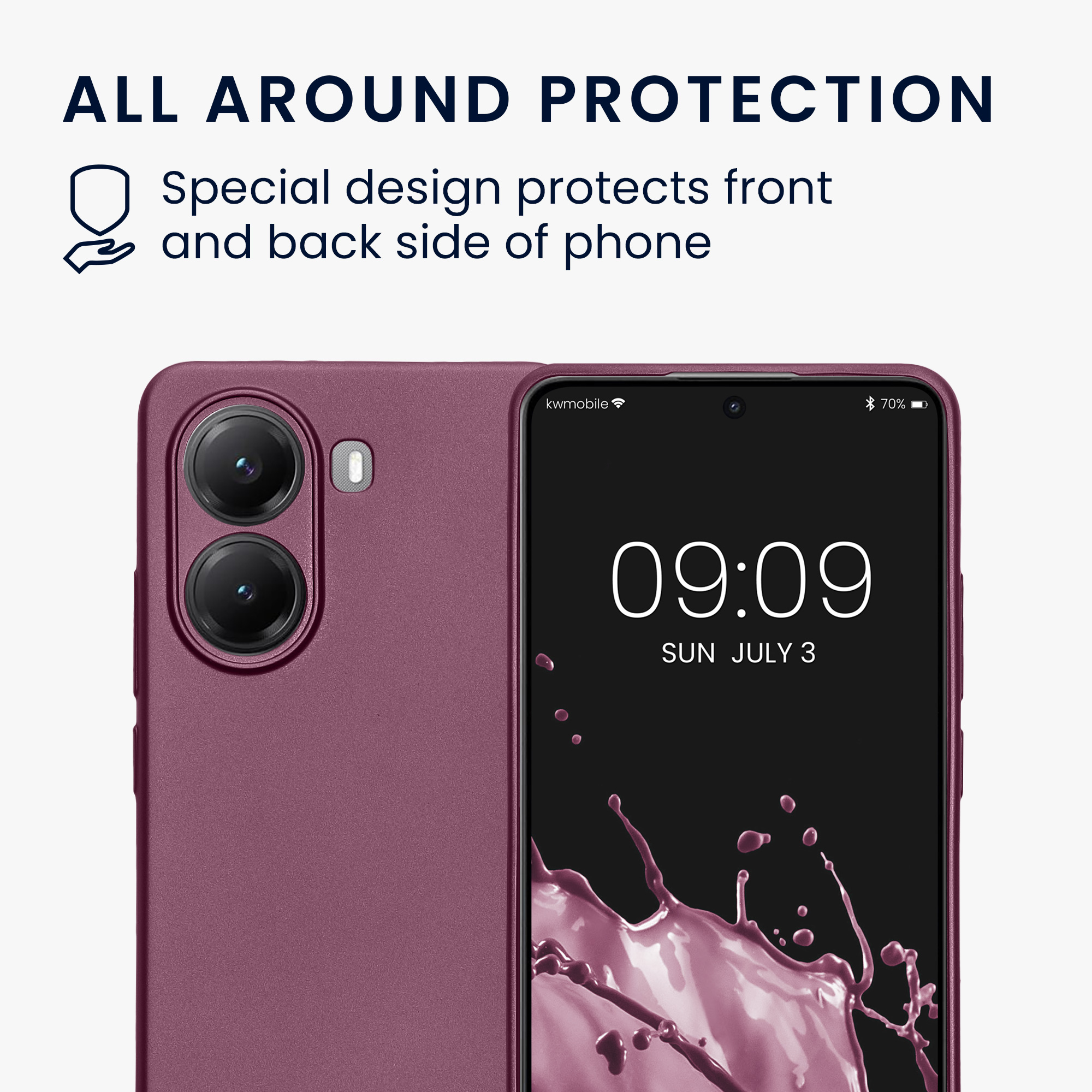 Pouzdro pro Xiaomi Poco X7 Pro 5G kwmobile metalické TPU - metalická levandulová